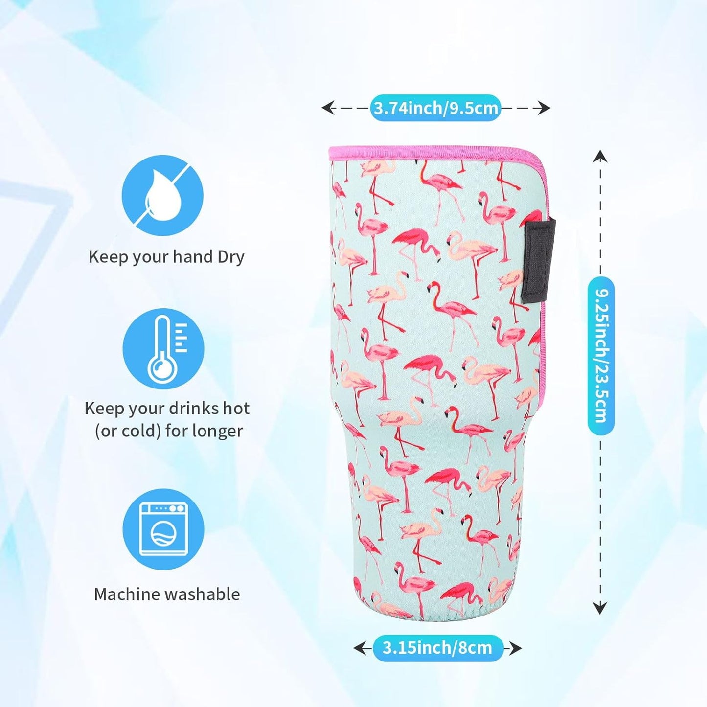 Fundas aisladas de neopreno reutilizables, idea para vaso de 40 onzas con asa