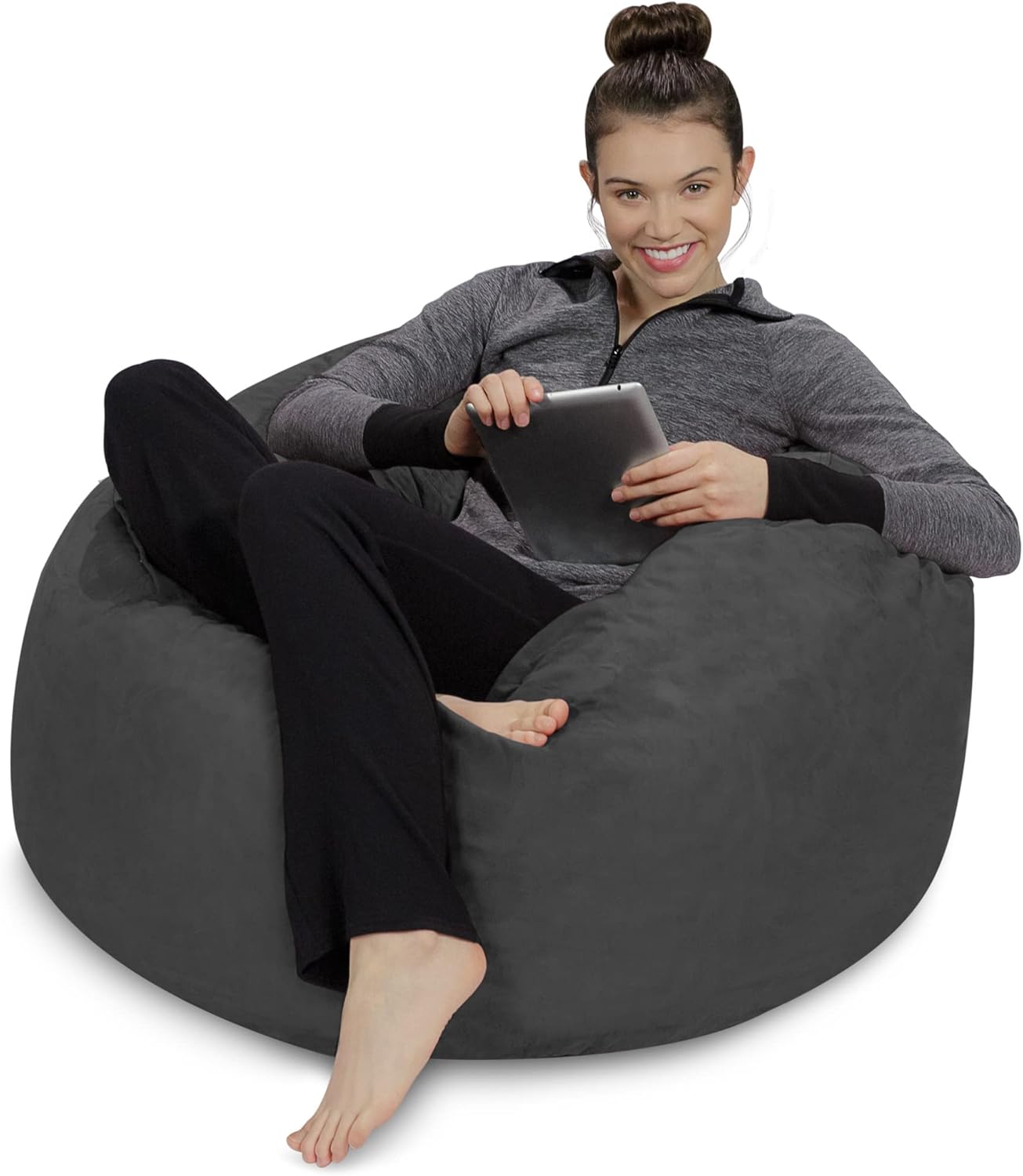 Puff puff de espuma viscoelástica de 3 pies sofá mediano con funda de