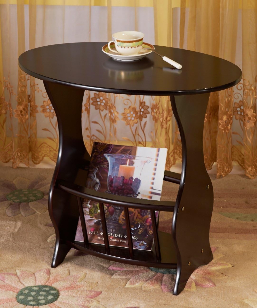 Frenchi Furniture Mesa de revista, cereza oscura