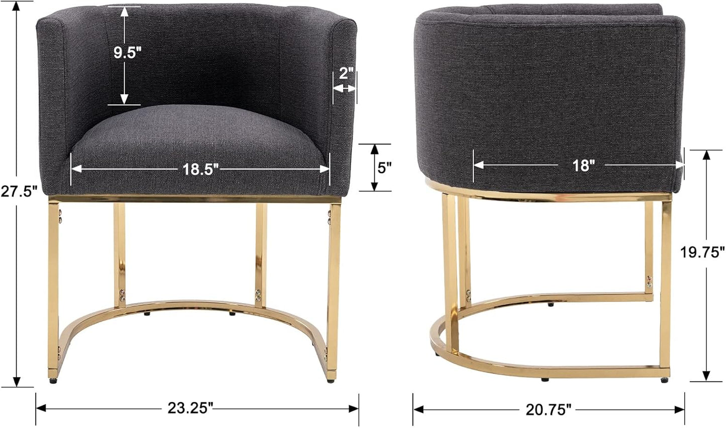 Sillas de comedor tapizadas modernas de mediados de siglo con brazos, sillas de