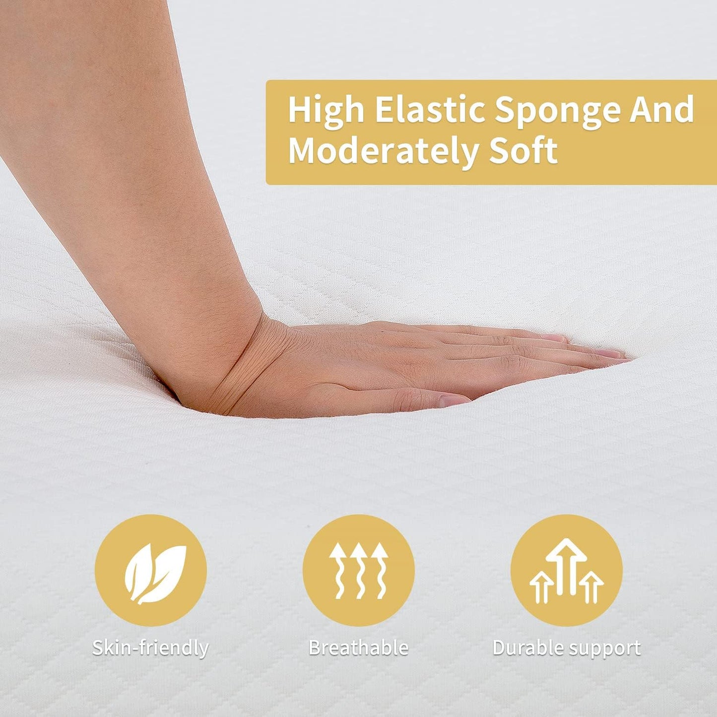 Colchón de espuma viscoelástica de gel de 8 pulgadas, colchón de firmeza media