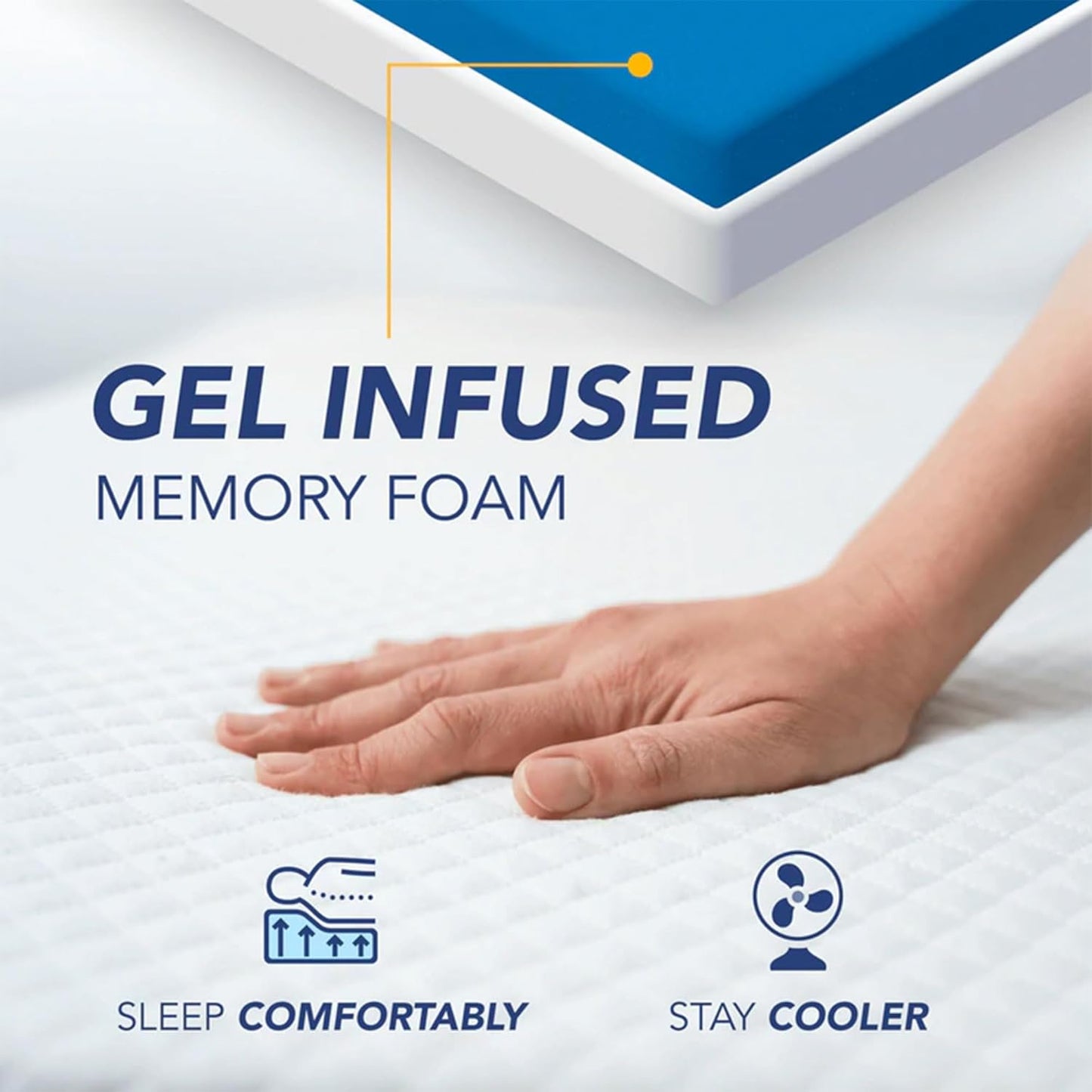 DynastyMattress Colchón de espuma viscoelástica de gel frío de 4 pulgadas para