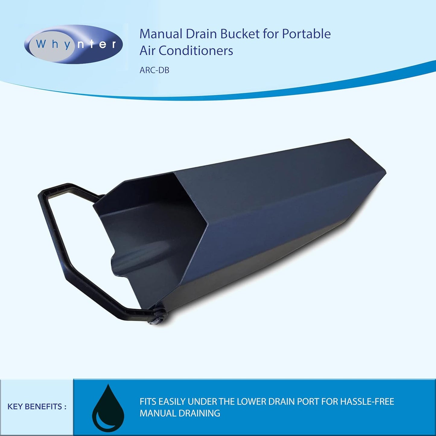 ARC-DB Cubo de drenaje manual para aire acondicionado portátil, color negro
