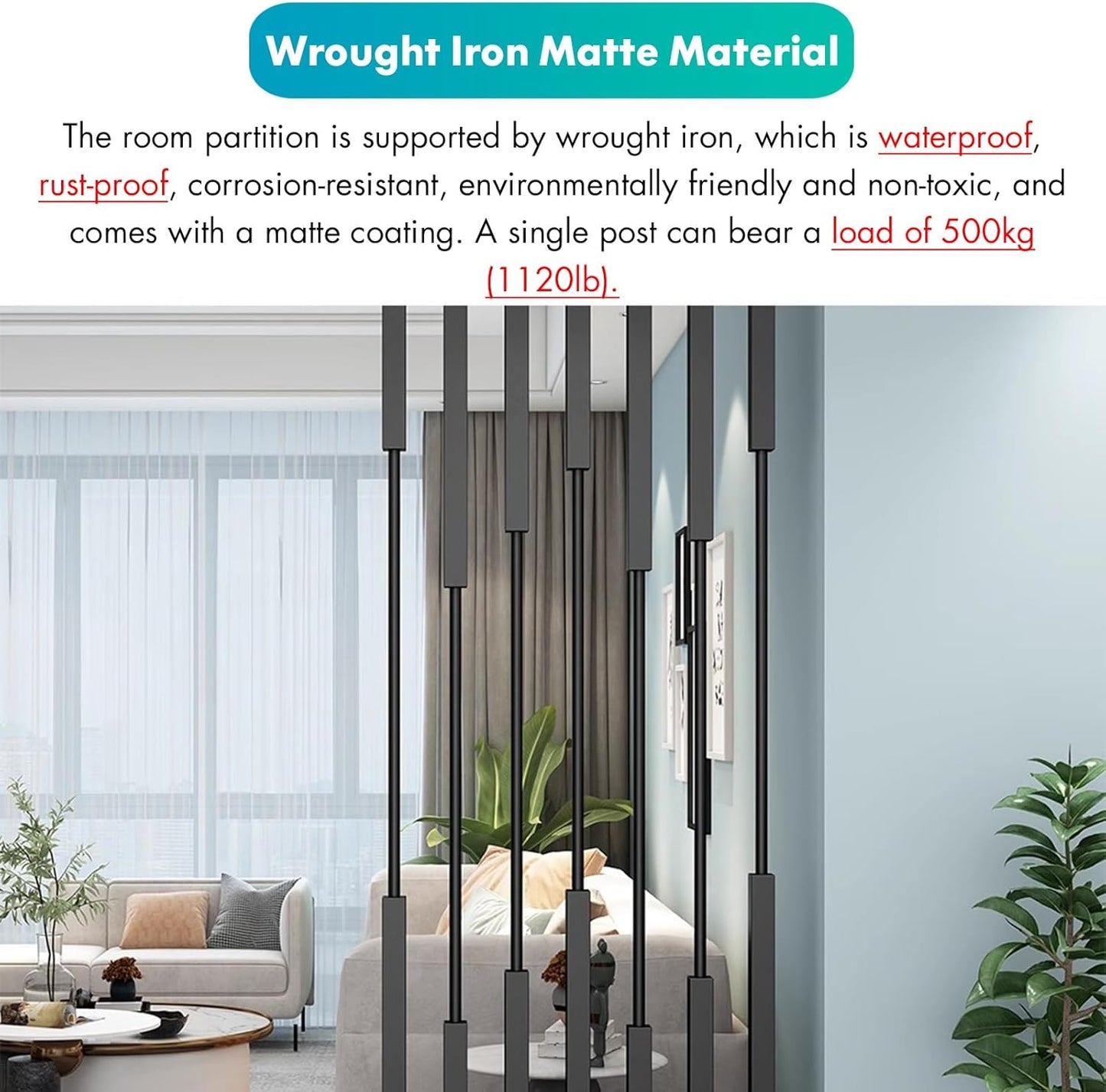Divder Divder de habitación de metal para decoración de columna, pantalla