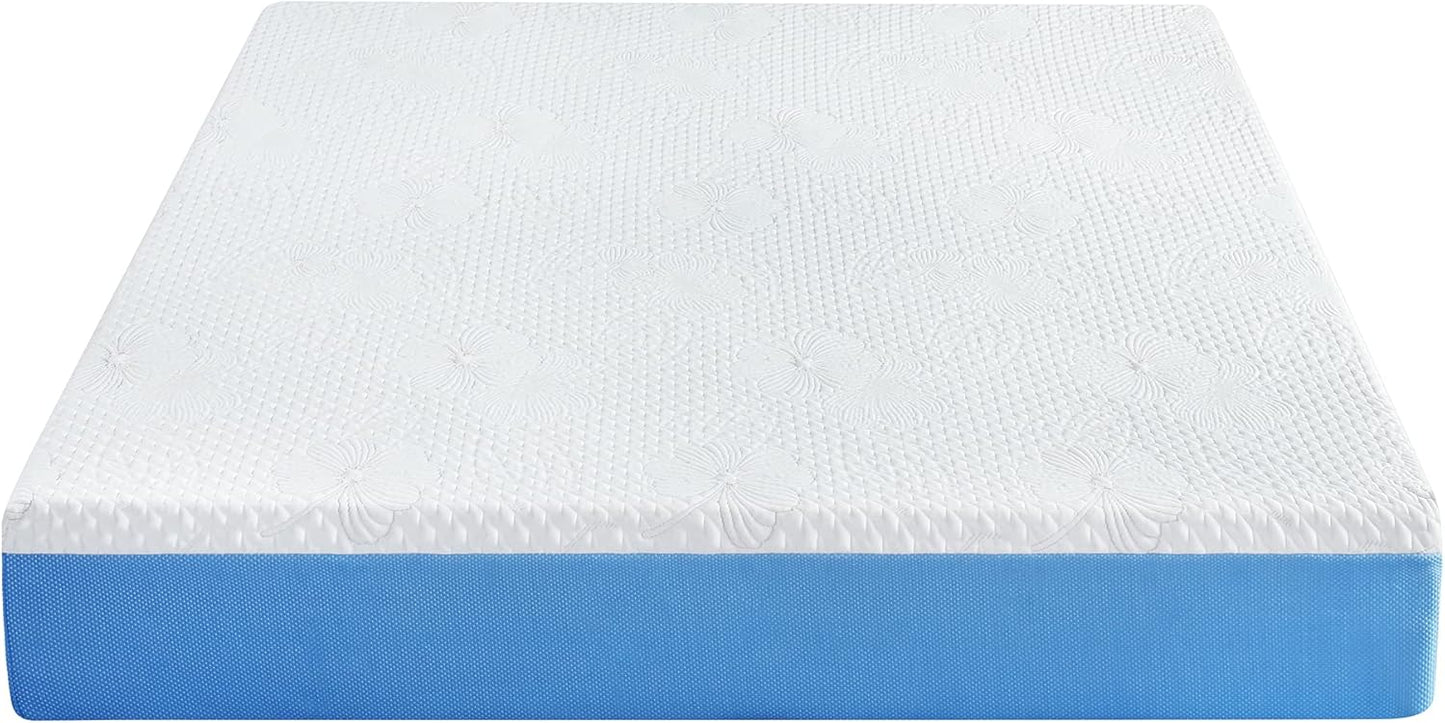 Colchón de espuma viscoelástica con infusión de gel ventilado de 10 pulgadas,
