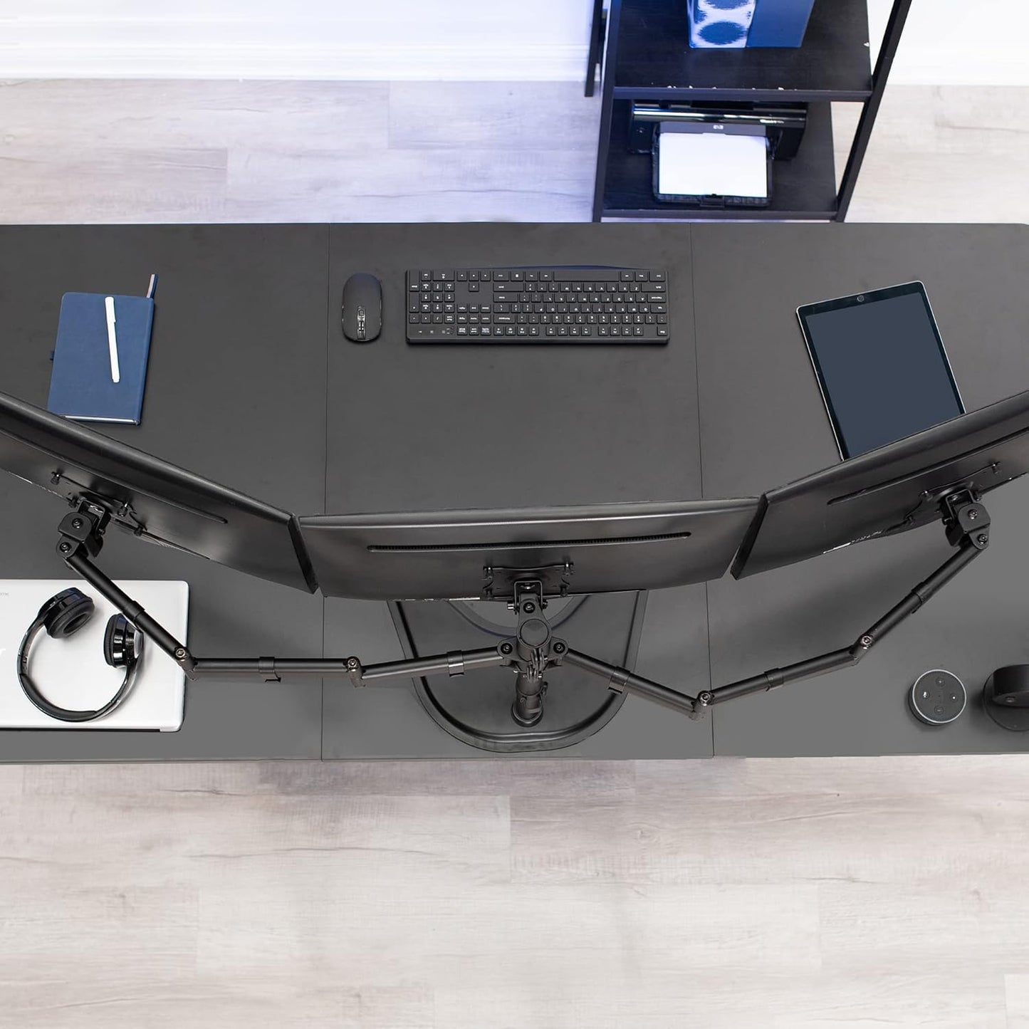 Soporte para monitor triple totalmente ajustable para 3 pantallas LCD de hasta