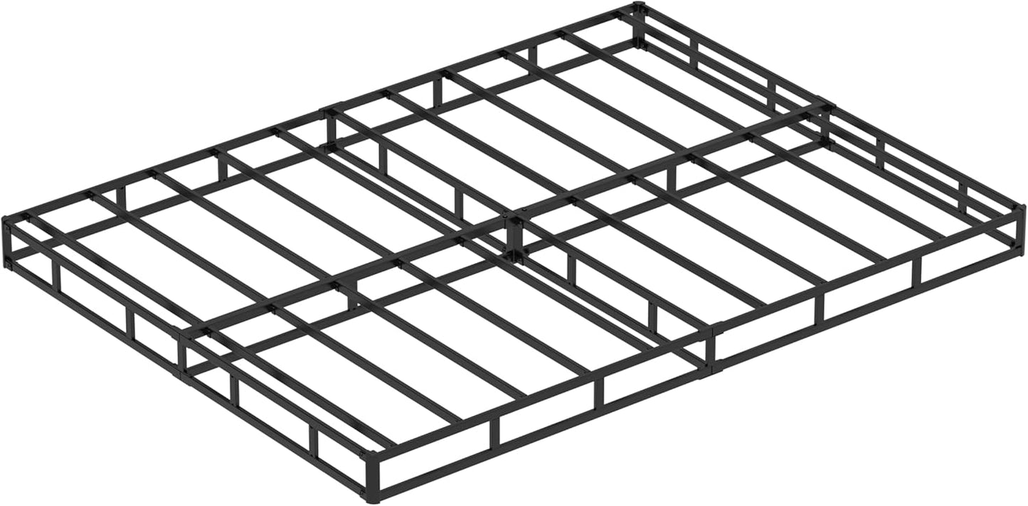 Base de cama California King de 7 pulgadas, base de colchón de metal de perfil