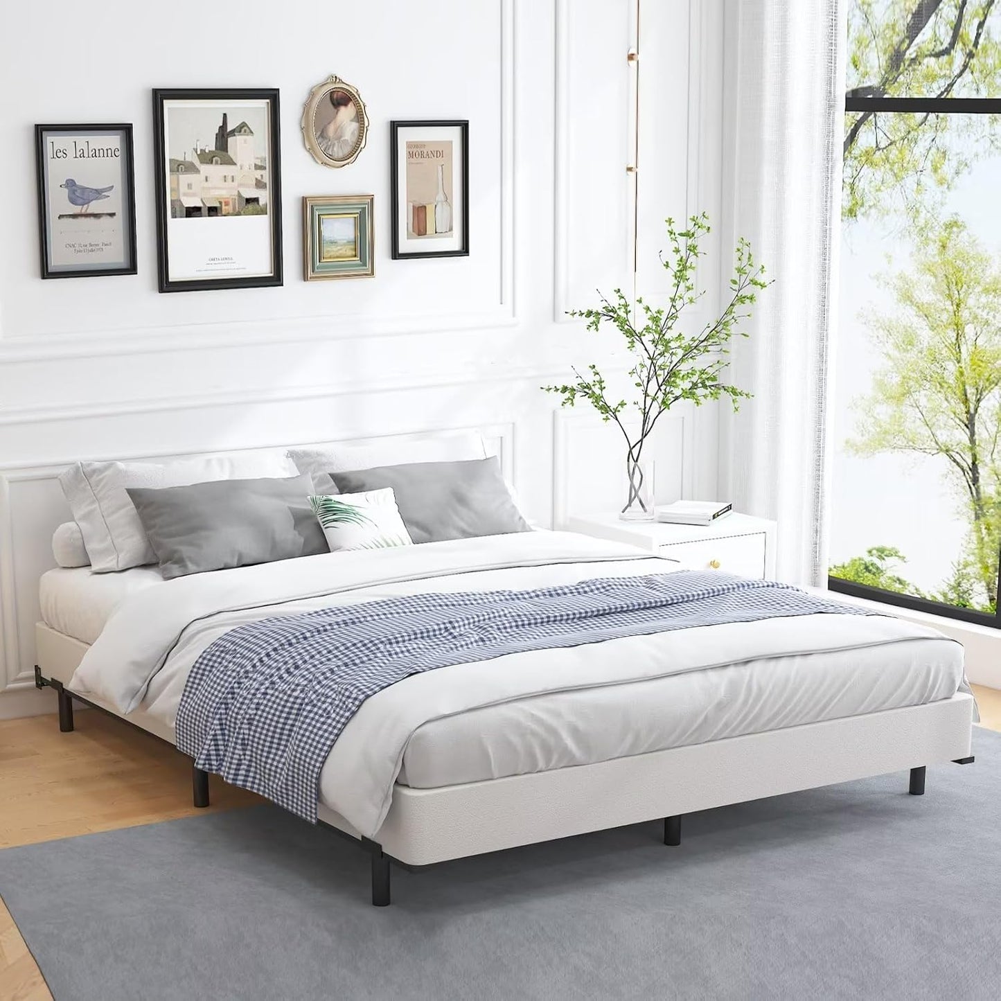 Base de cama California King de 5 pulgadas, base de colchón con marco de metal