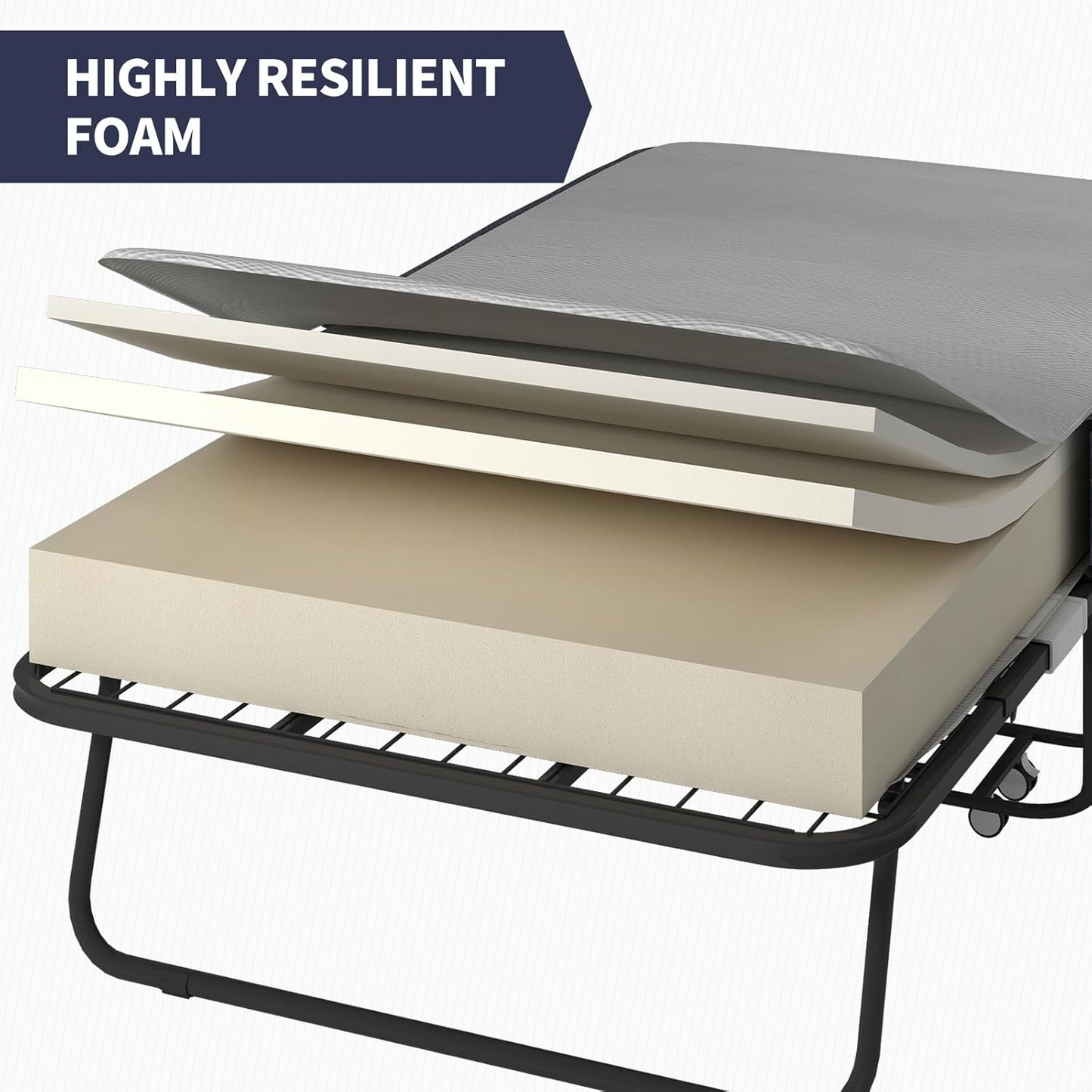 ZAFLY Cama plegable con colchón de esponja viscoelástica de 4 pulgadas, cama