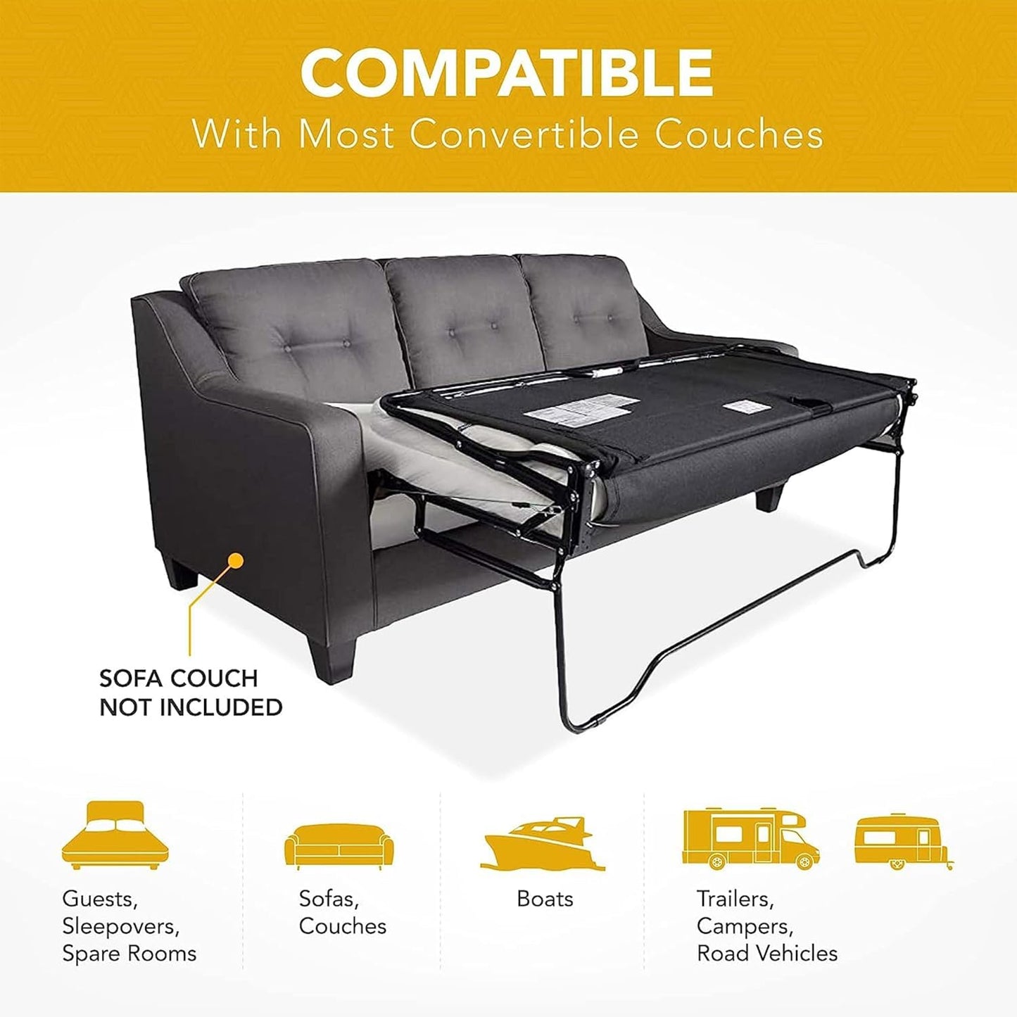 DynastyMattress Colchón de espuma viscoelástica de gel frío de 4 pulgadas para
