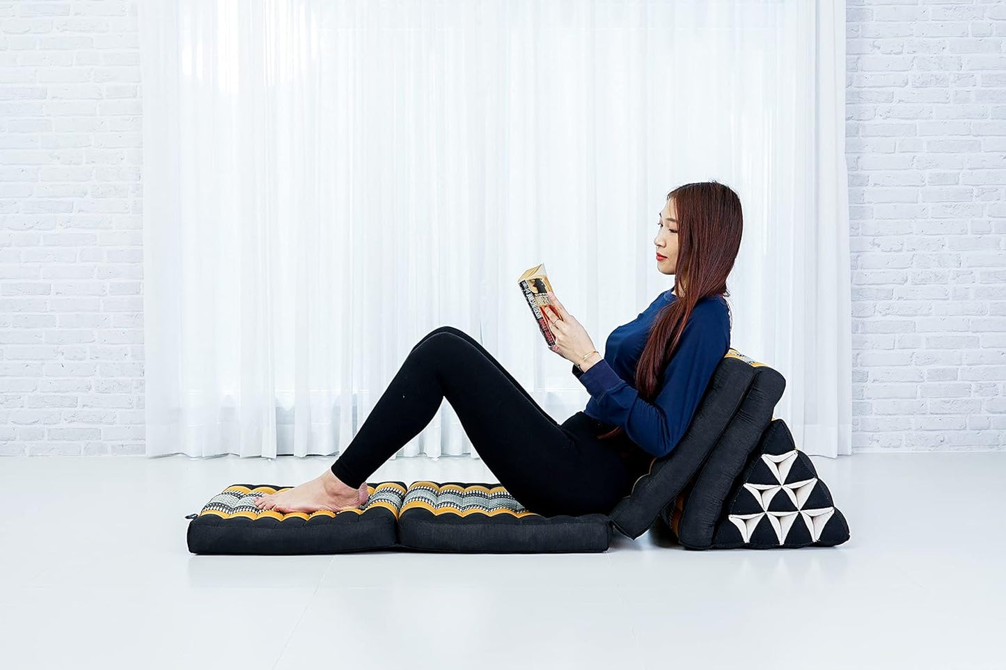 Cómodo colchón japonés de suelo, cama tailandesa con cojín triangular, colchón