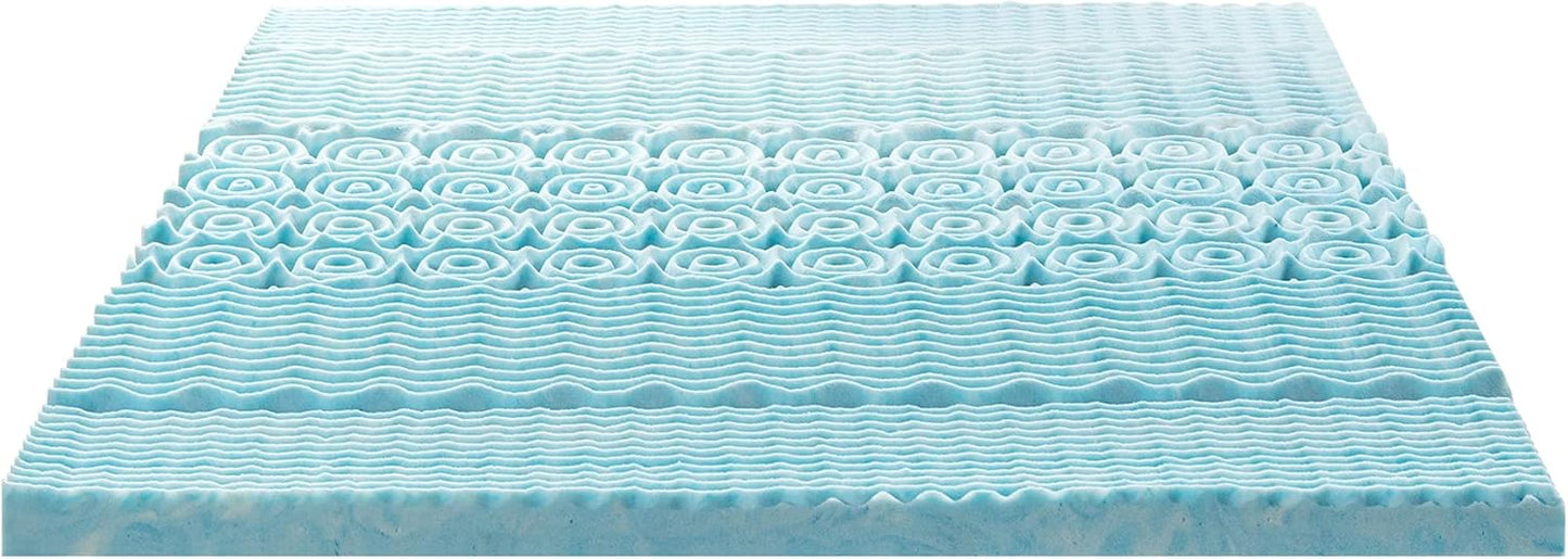 Cubrecolchón de espuma viscoelástica de gel refrescante de té verde de 2