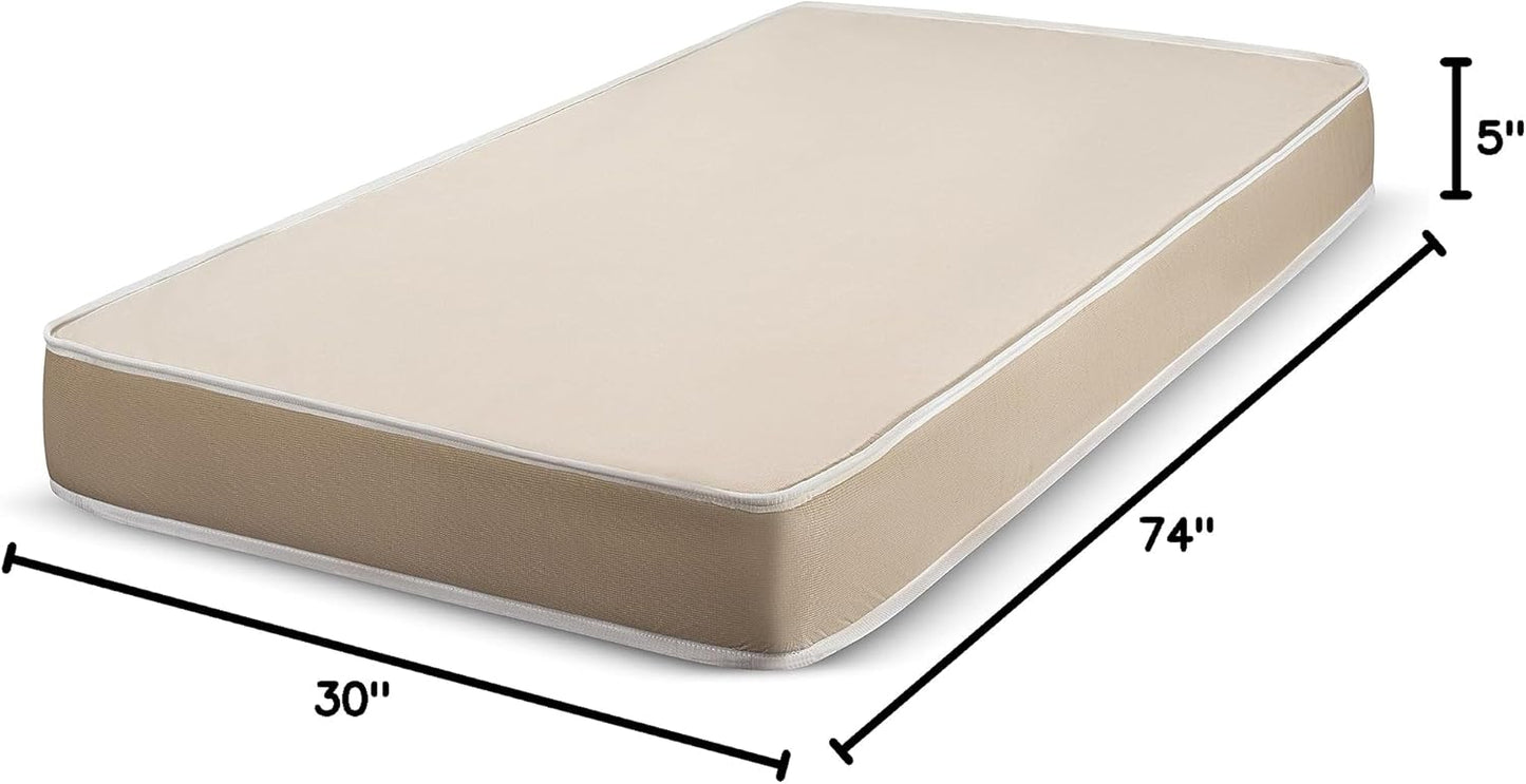 Colchón de tela con espuma de 3 pulgadas para caravana, cuna, plegable, cama de