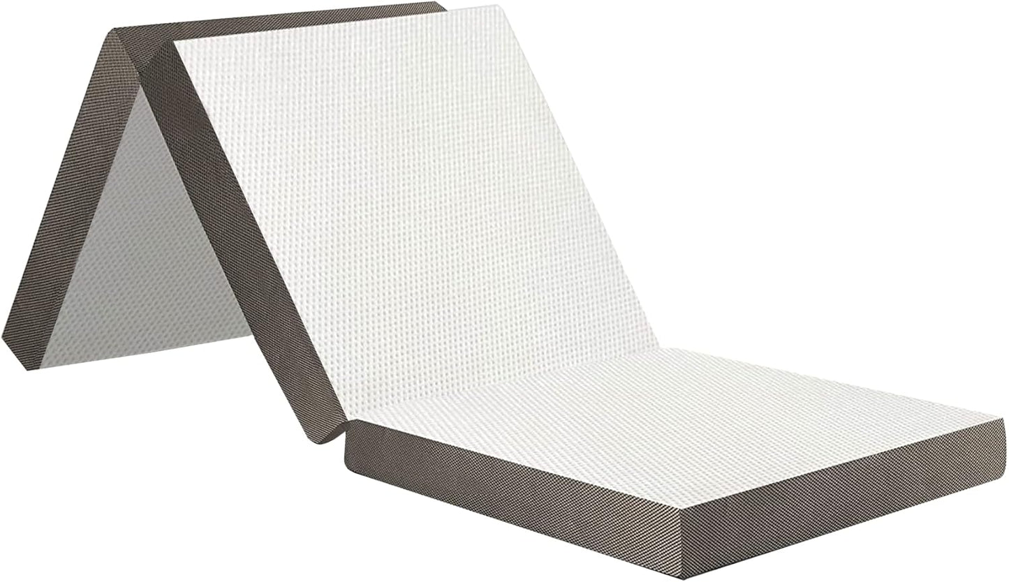 Treaton Colchón portátil de espuma viscoelástica de gel triple plegable de 3