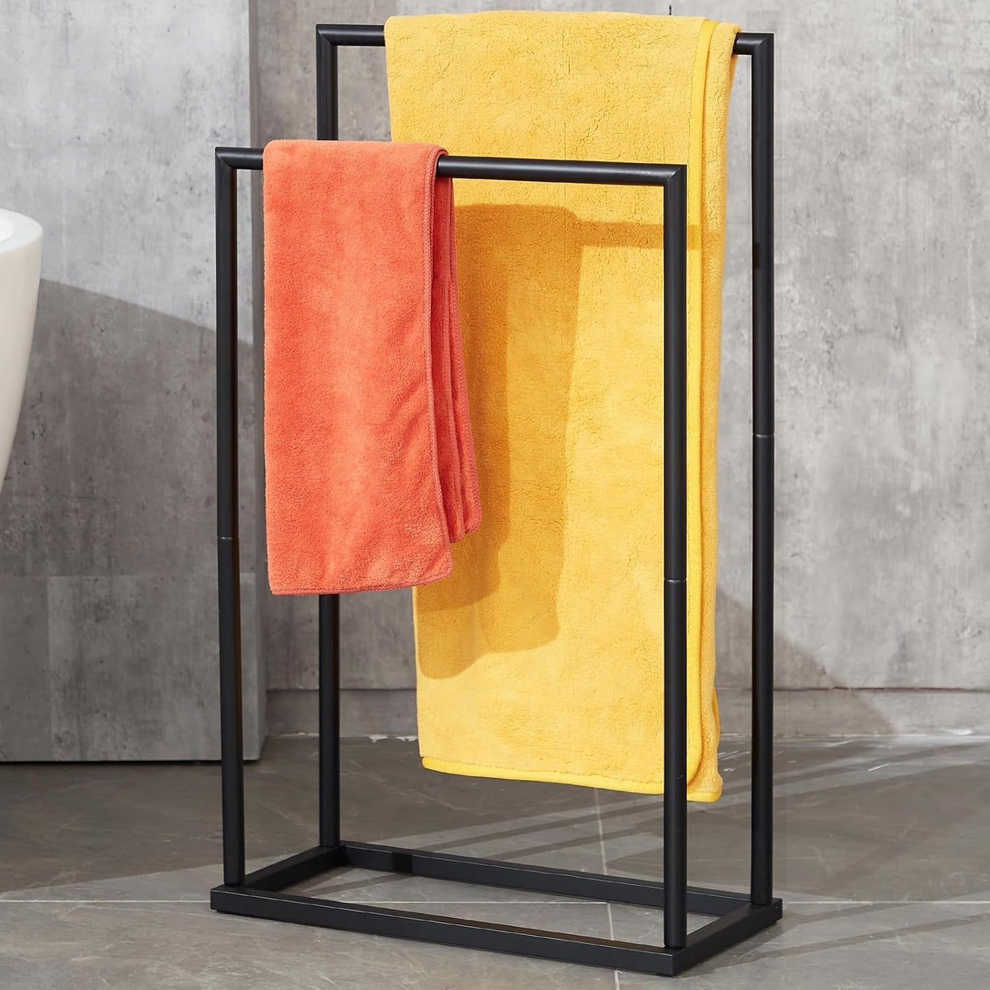 Toalleros para baño, 2 niveles de acero inoxidable para toalla de baño, estante