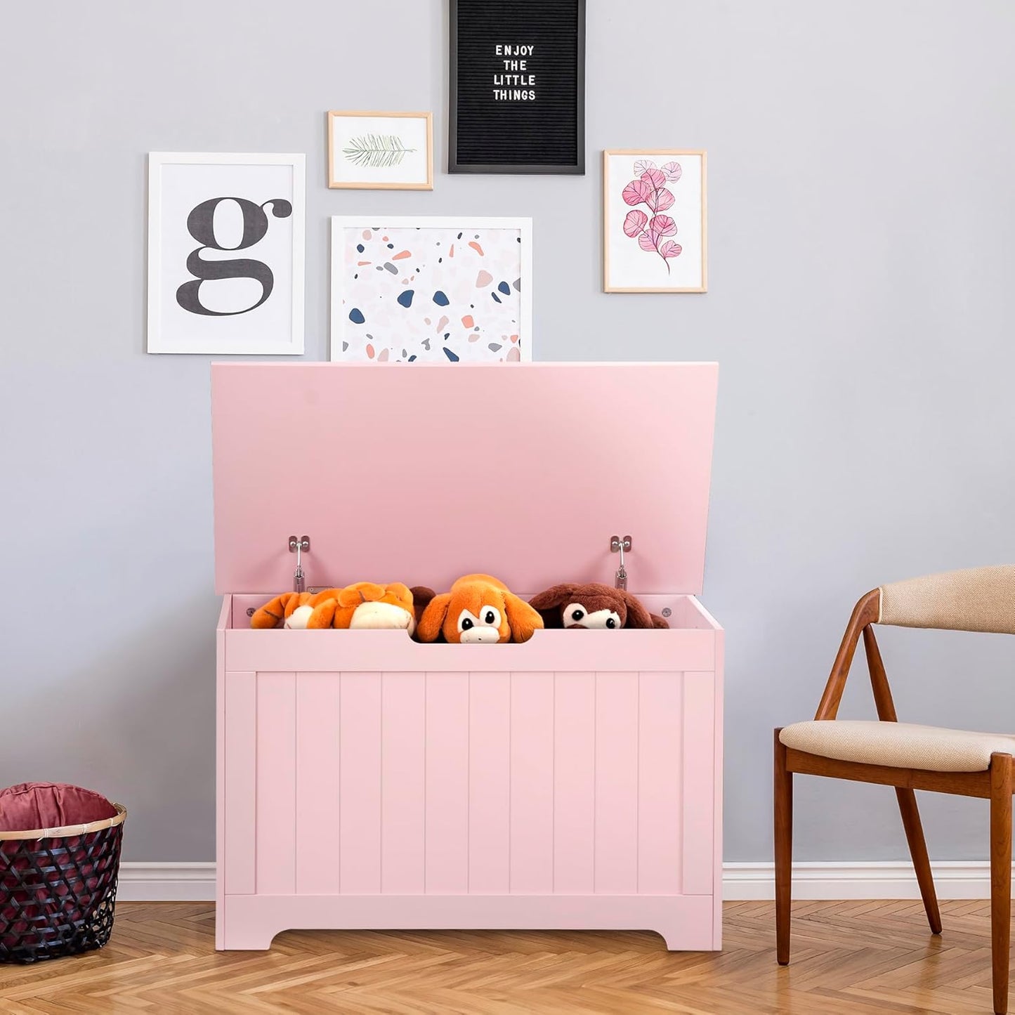 Caja de juguetes de 30 pulgadas, baúl de almacenamiento para niños y niñas,
