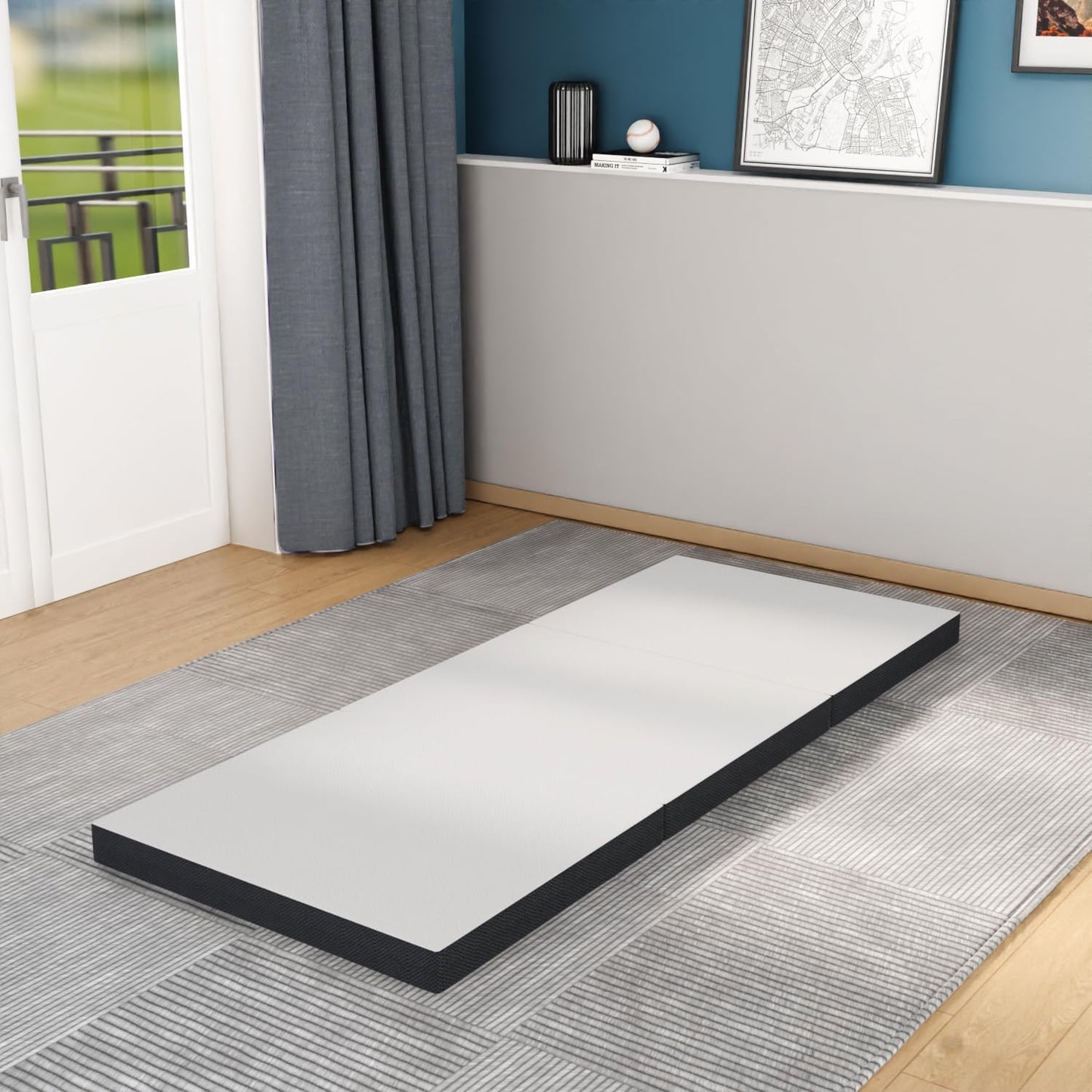 Colchón plegable de 3 pulgadas con funda transpirable y lavable, colchón de