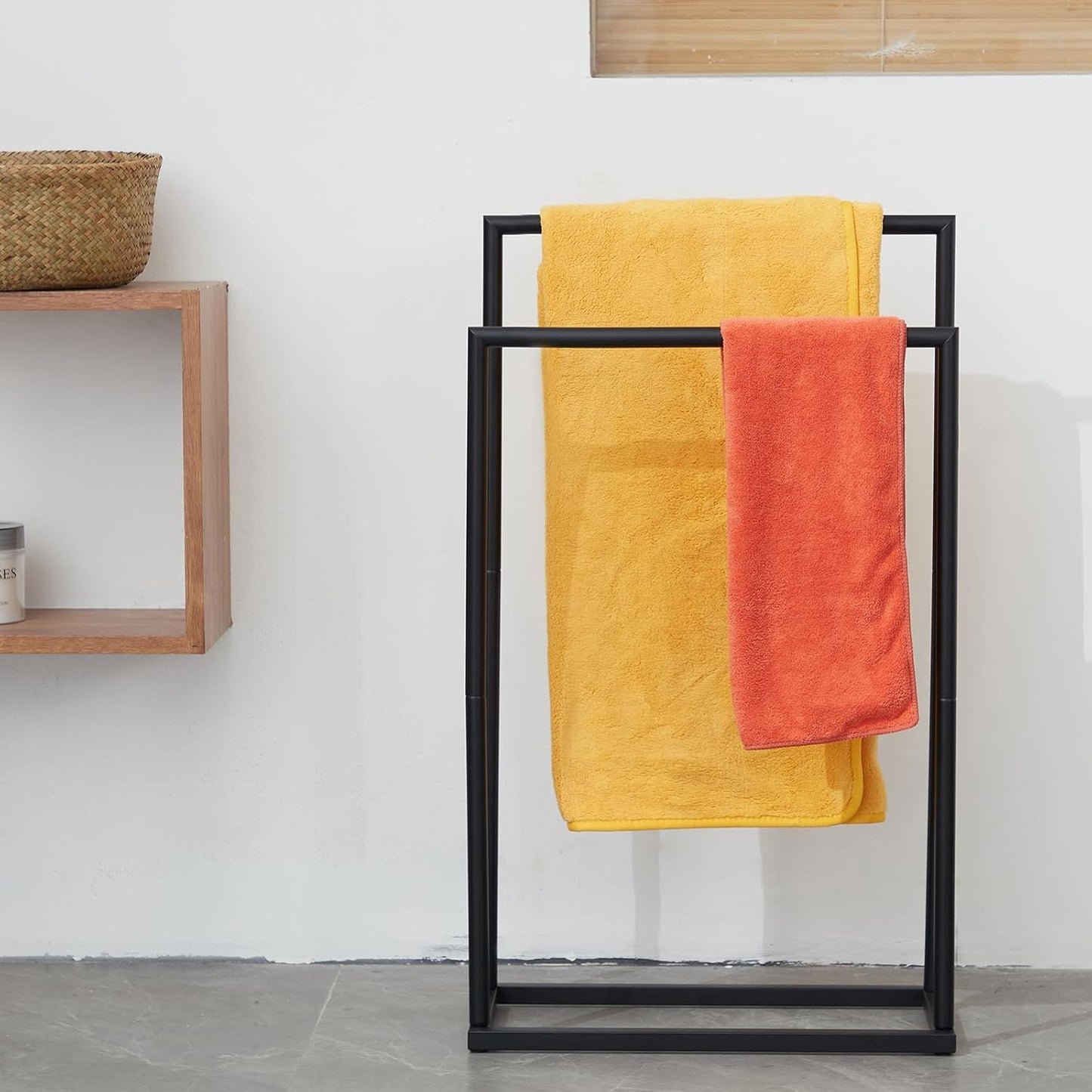 Toalleros para baño, 2 niveles de acero inoxidable para toalla de baño, estante