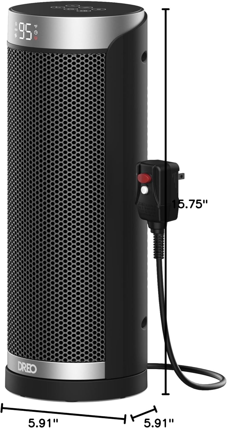 Calentador de espacio para baño e interior, oscilante de 70, 5 modos, control