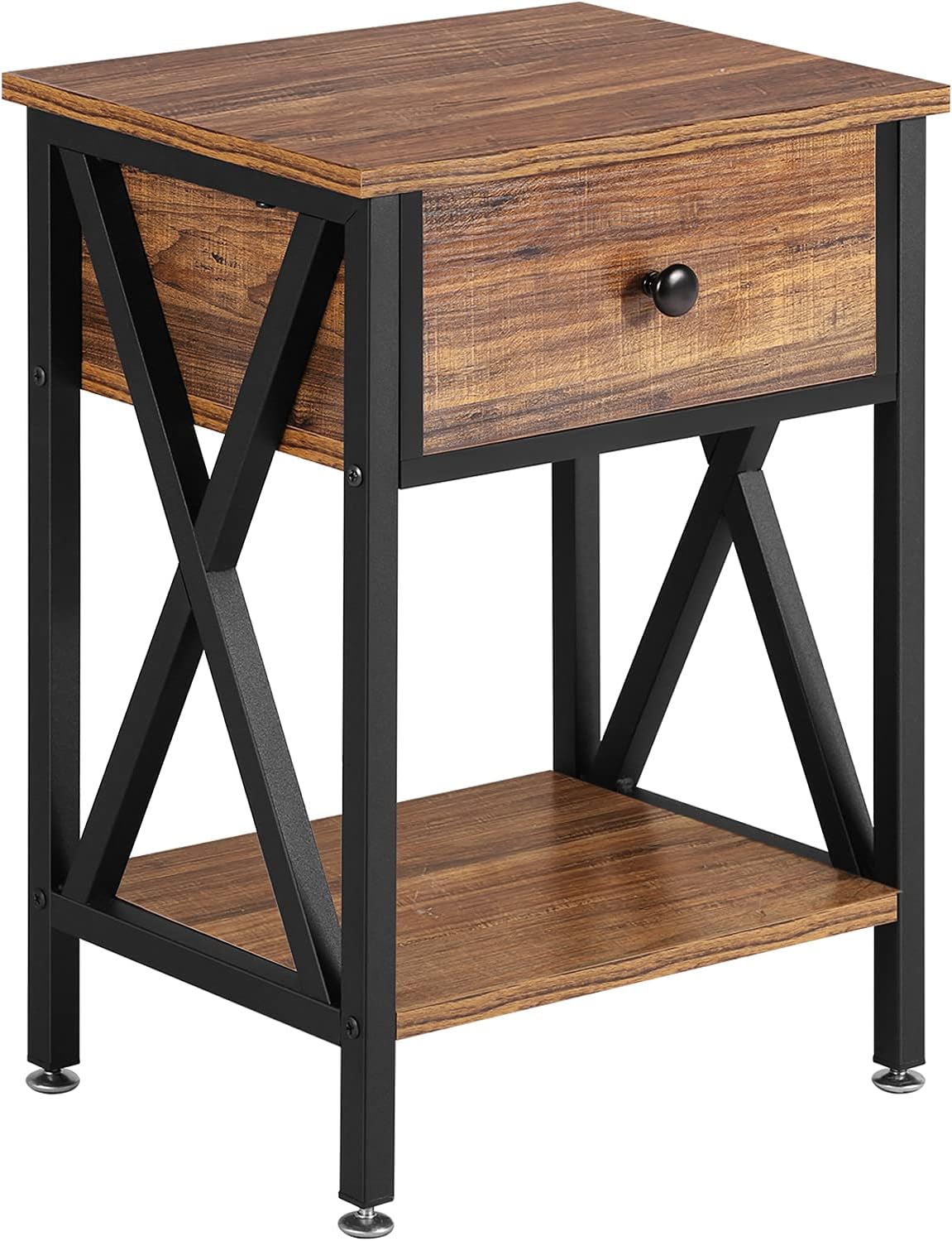 Mesita de noche, moderna mesita de noche, mesita de noche con cajón y estante
