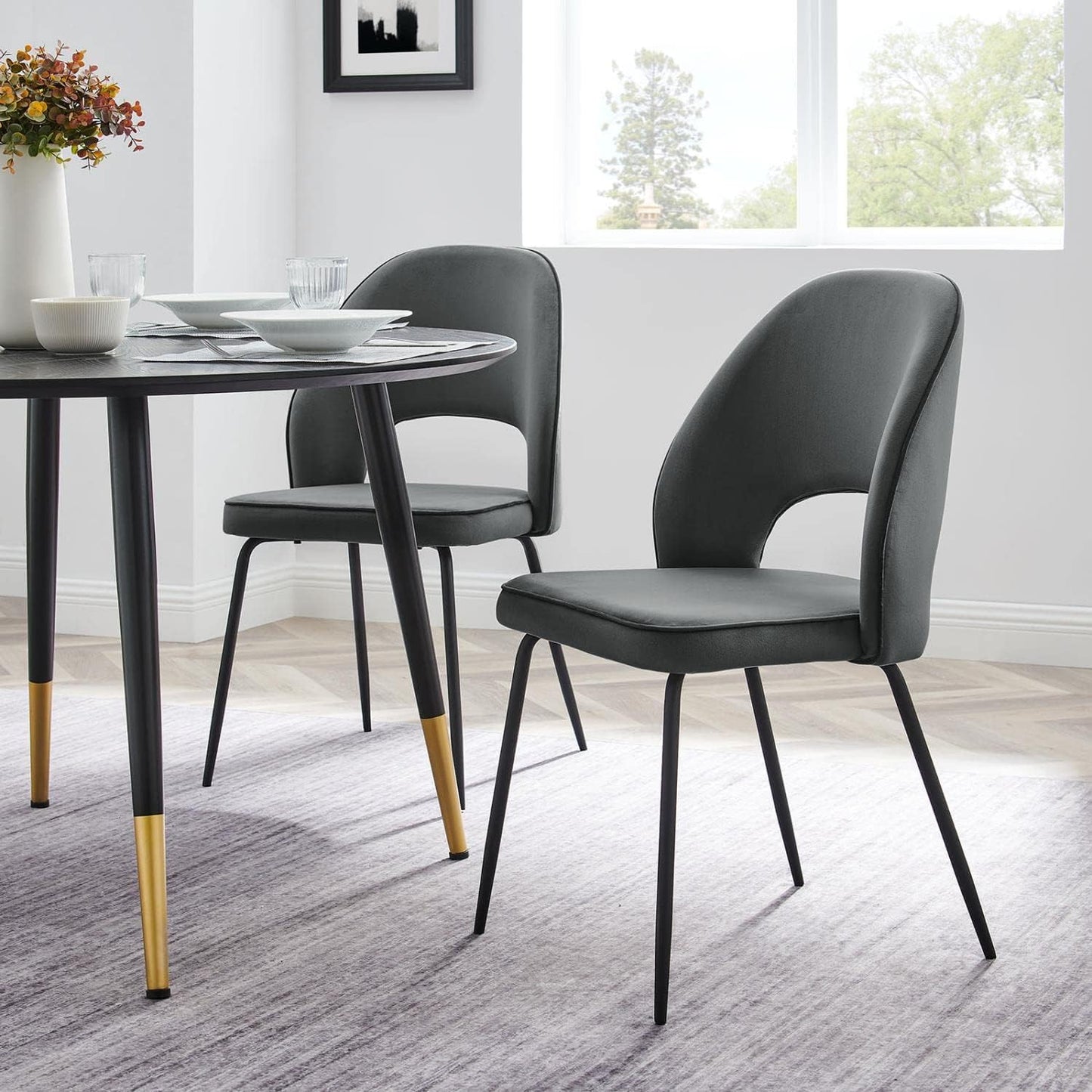 Modway Silla de comedor Nico Performance, color negro y gris