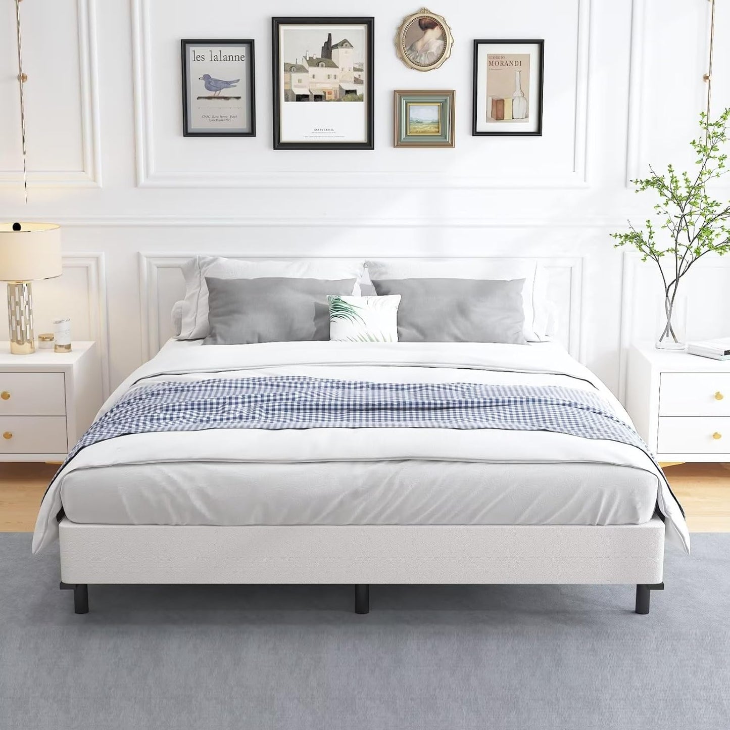 Base de cama California King de 5 pulgadas, base de colchón con marco de metal