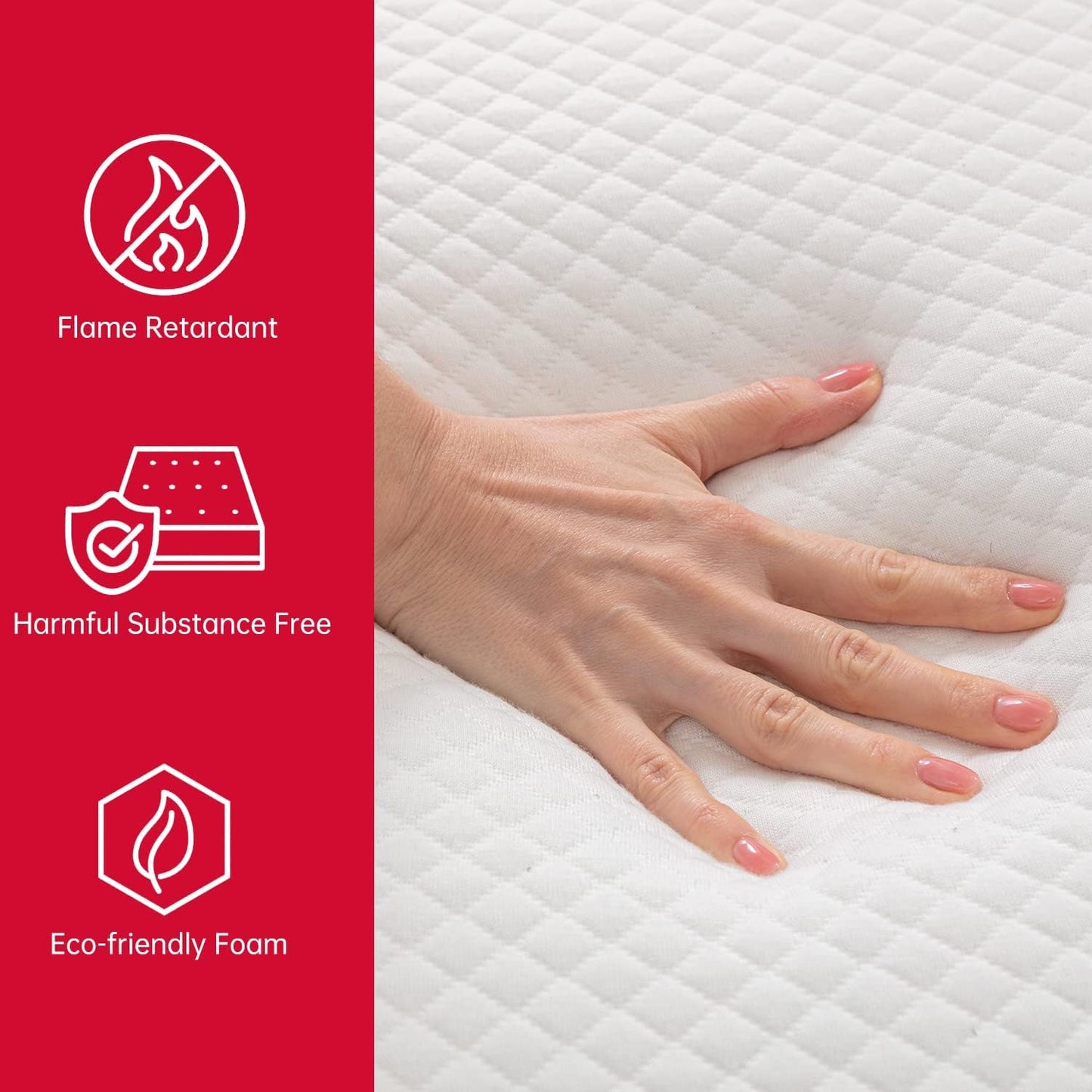 Colchón matrimonial de espuma viscoelástica de gel de 8 pulgadas, tamaño Queen