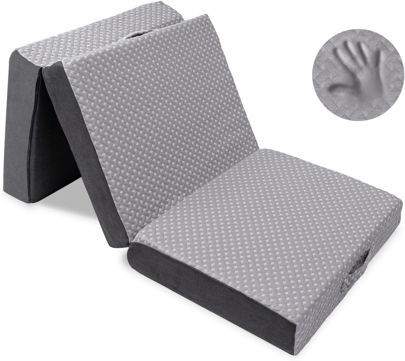 Colchón plegable de espuma viscoelástica con funda lavable, tamaño cuna (75 x