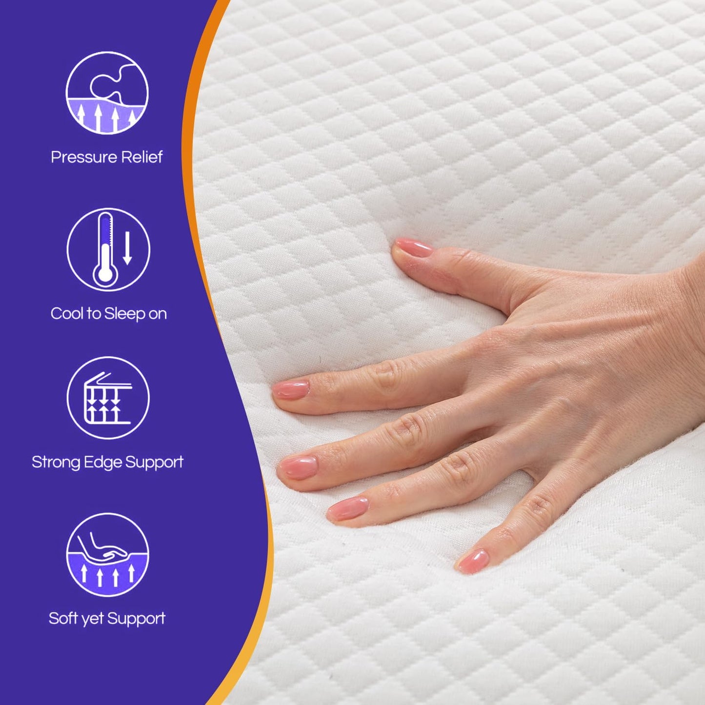 Colchón de espuma viscoelástica con gel, 8 pulgadas, tamaño california king,