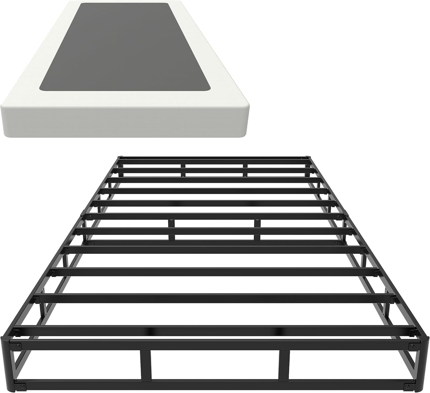 Base de cama con somier individual XL de 5 pulgadas, base de colchón de metal