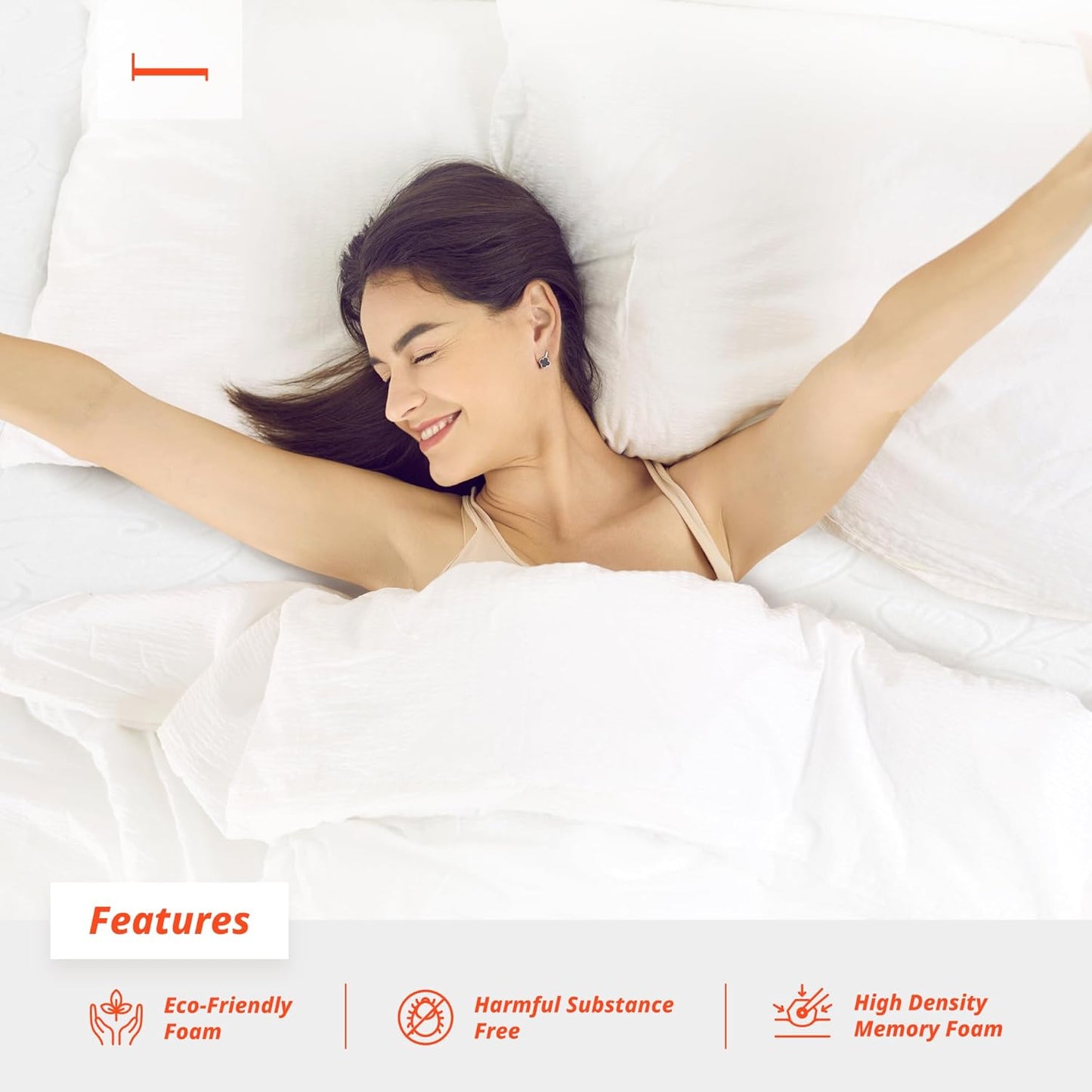 Colchón de espuma viscoelástica de lujo PrimaSleep de 17, 23 y 28 cm, Espuma,