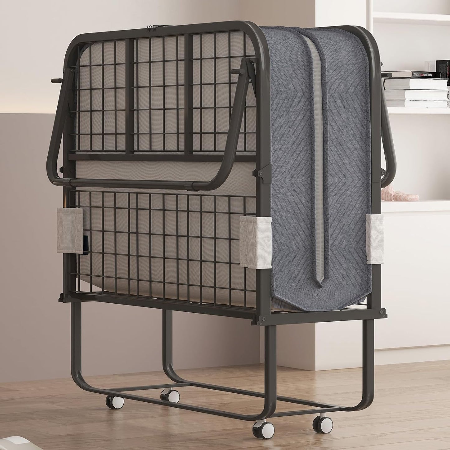 Cama plegable con colchón de esponja viscoelástica de 4 pulgadas, cama portátil
