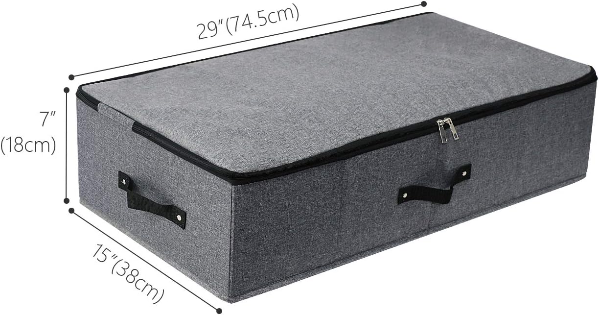 2 cajas de almacenamiento plegables debajo de la cama con forro de soporte de