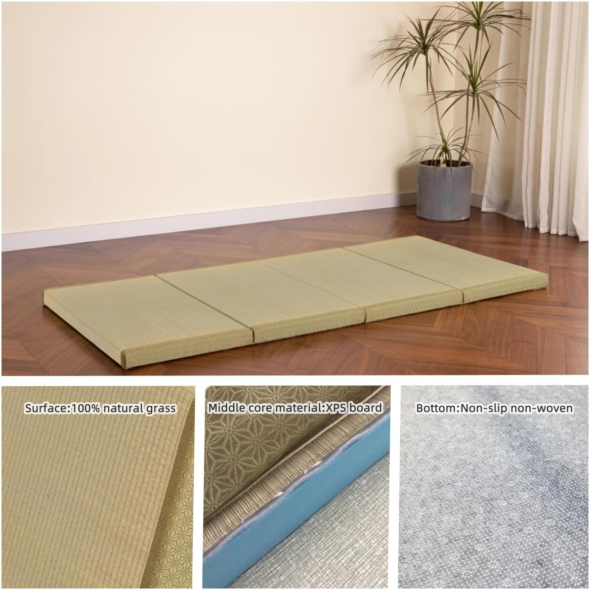 Tatami Mat Colchón grueso japonés para piso, cama individual de tatami de