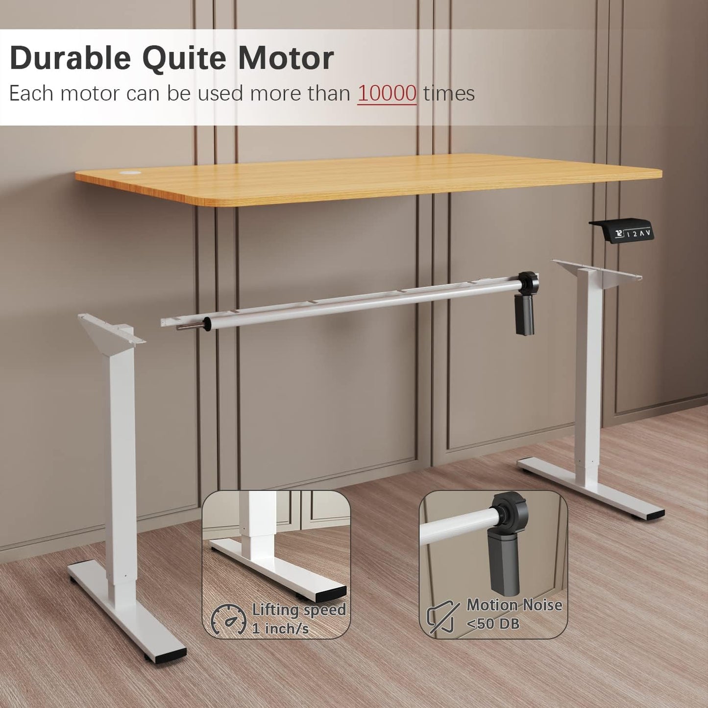 Escritorio eléctrico de altura ajustable de pie grande de 40 x 24pulgadas,