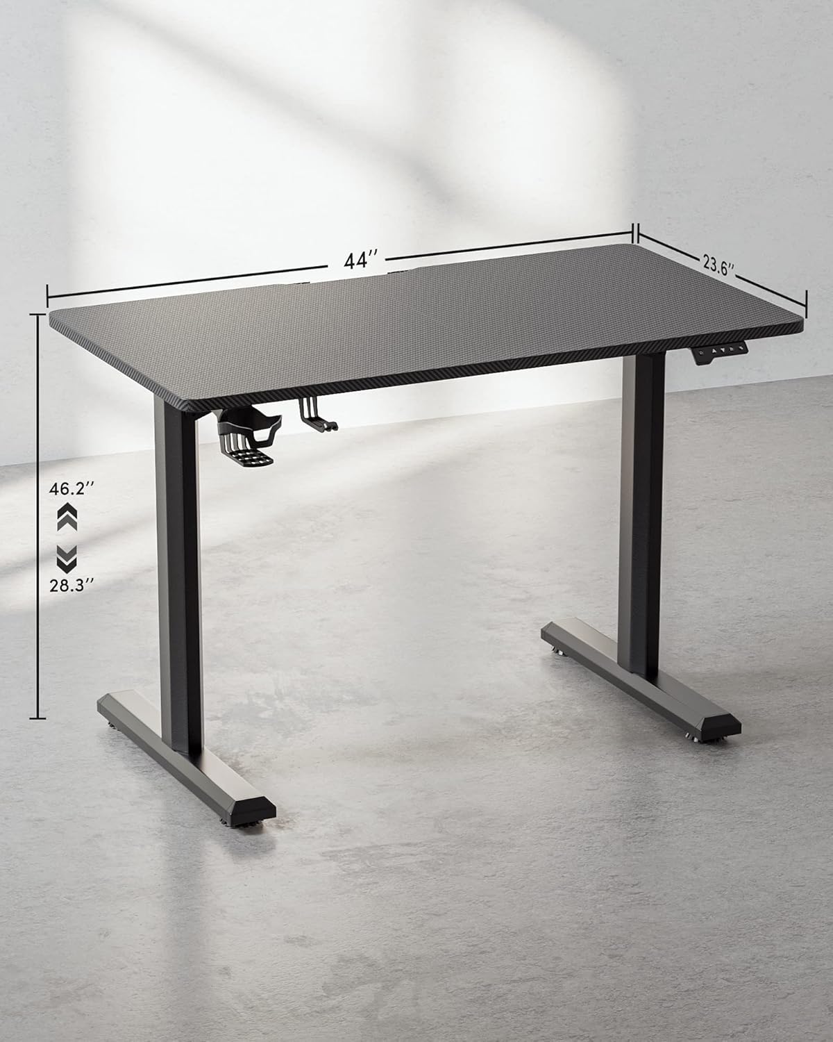 Escritorio eléctrico de pie ajustable en altura, mesa de pie de 44 x 24