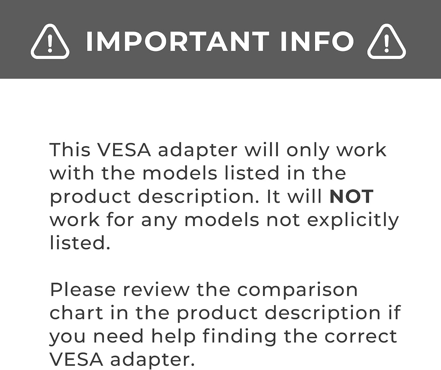 Adaptador de montaje VESA compatible con monitores Asus VX-Series compatible