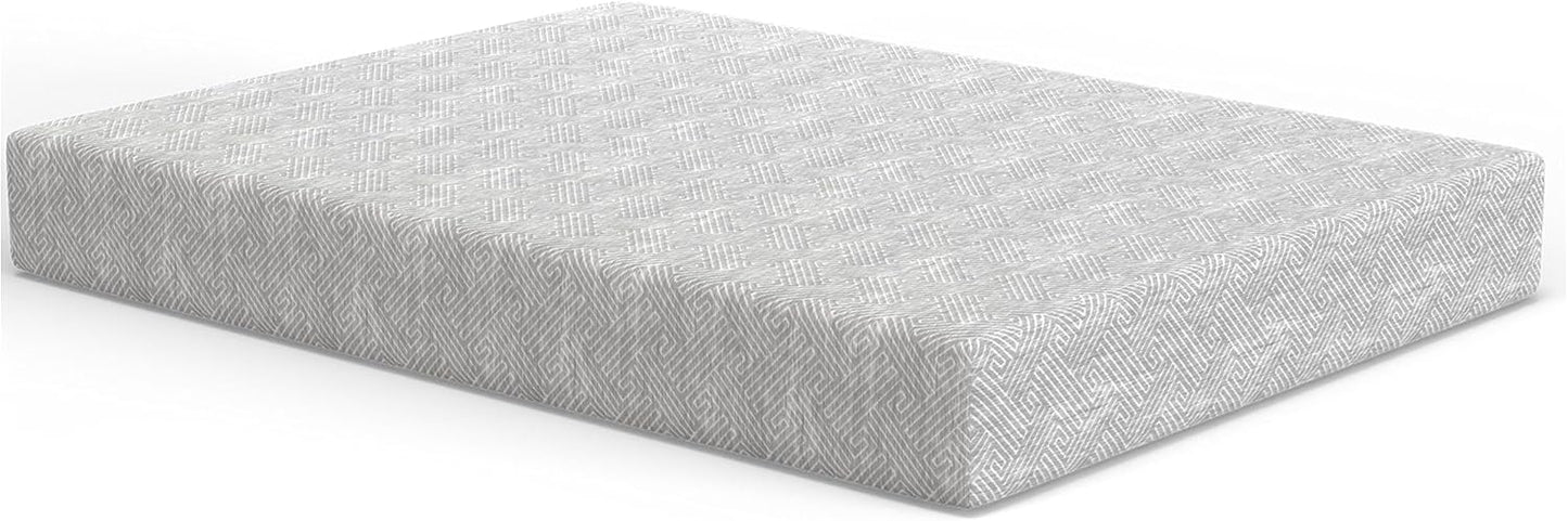 Colchón de espuma viscoelástica de gel gris jaspeado, certificado CertiPUR-US y