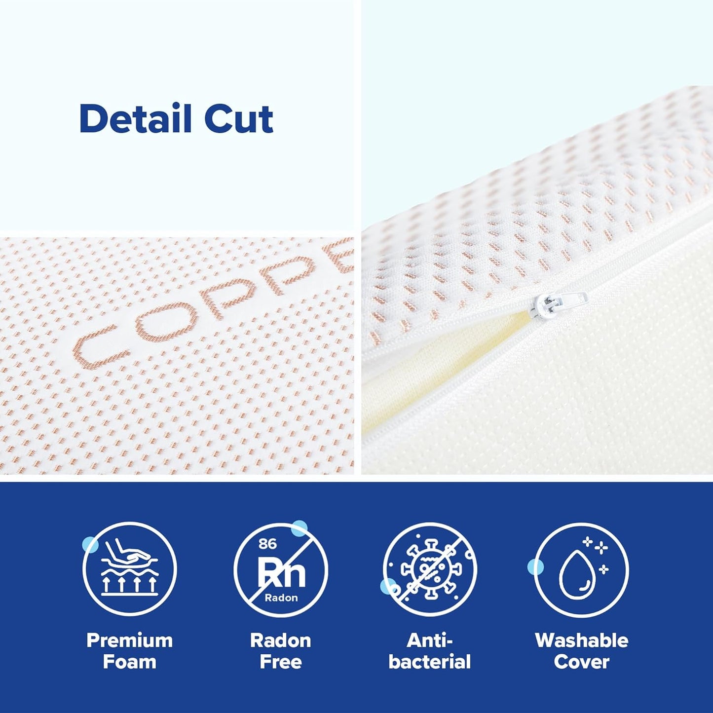 Olee Sleep Cubrecolchón de espuma viscoelástica antibacteriana de triple