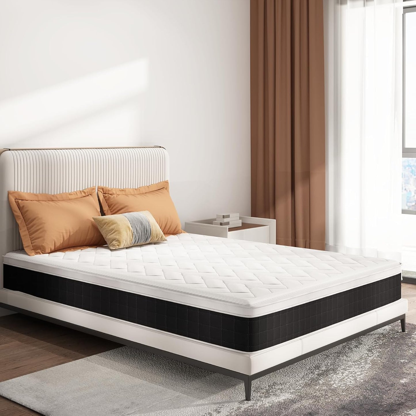 Colchón tamaño King, cama híbrida europea superior de 10 pulgadas en una caja,