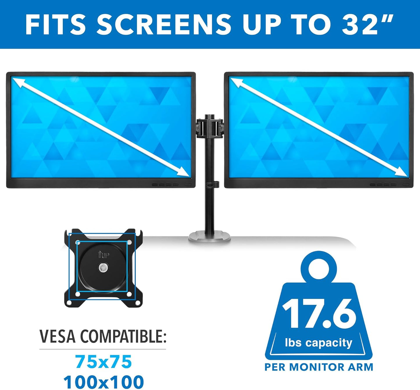Mount-It! Convertidor de escritorio de pie para monitor doble, 2 soportes de
