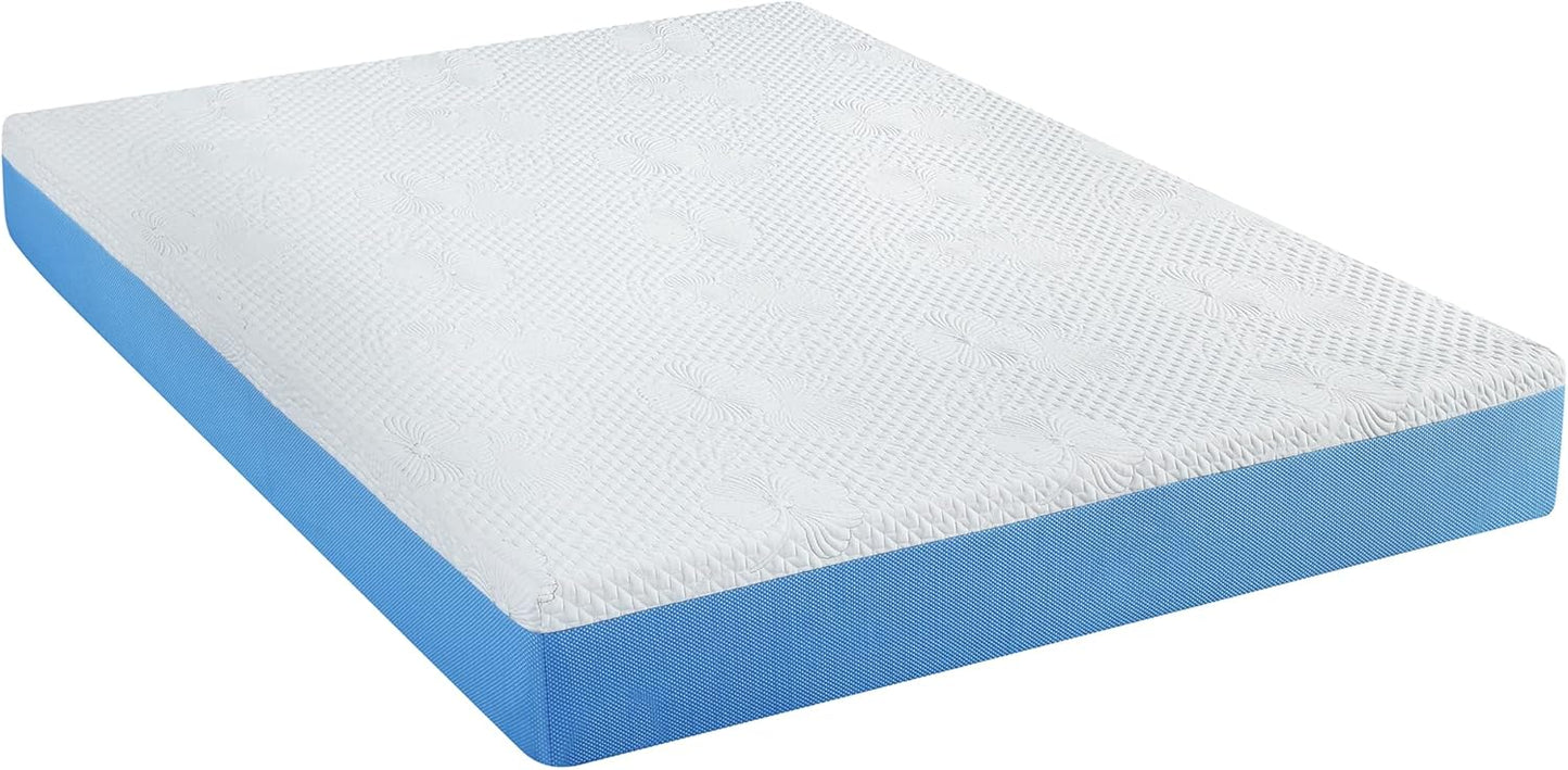 Colchón de espuma viscoelástica con infusión de gel ventilado de 10 pulgadas,