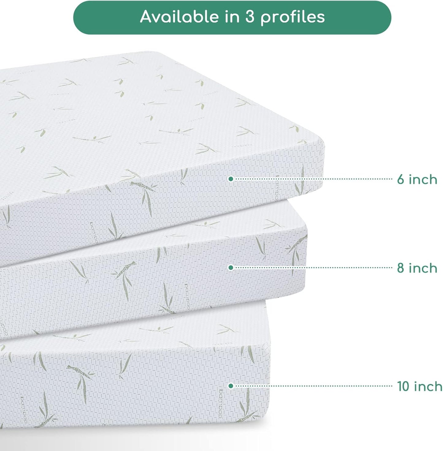 AD-DM-8Q Colchón de espuma viscoelástica de 8 pulgadas en una caja para niños