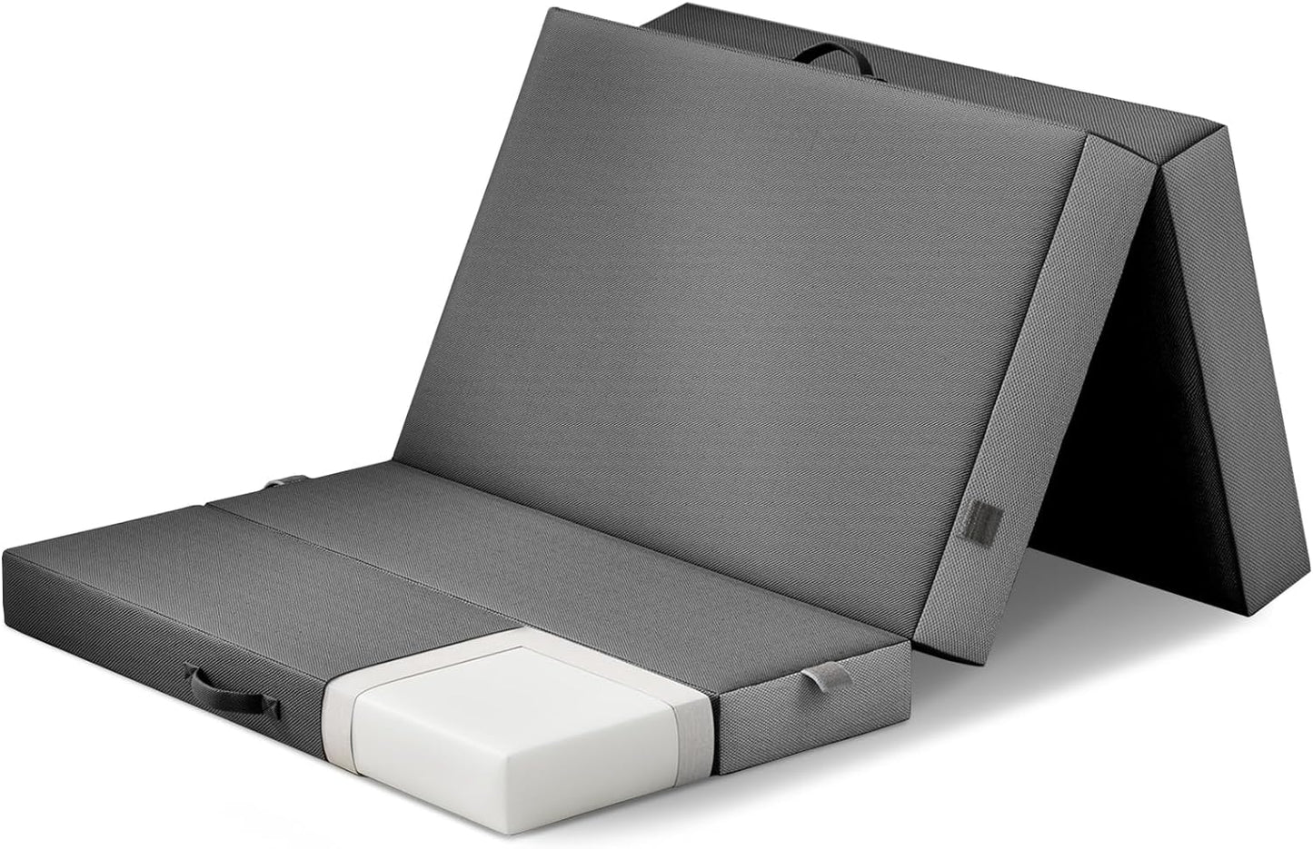 Colchón plegable individual de 4 pulgadas para suelo y viajes con funda