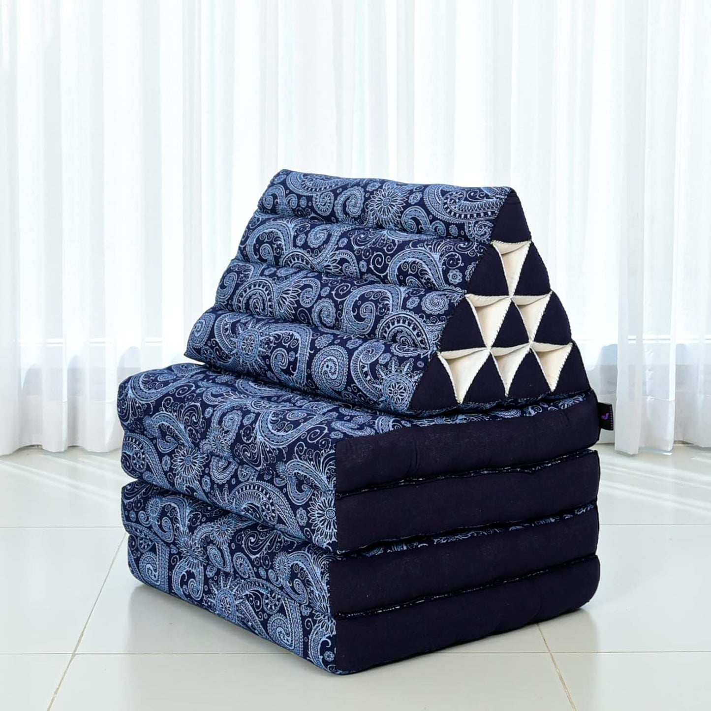 Leewadee Cómodo colchón japonés de suelo, cama tailandesa con cojín triangular,