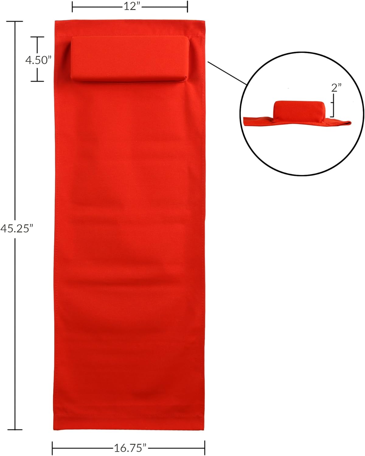 Silla ajustable con marco natural, lona roja