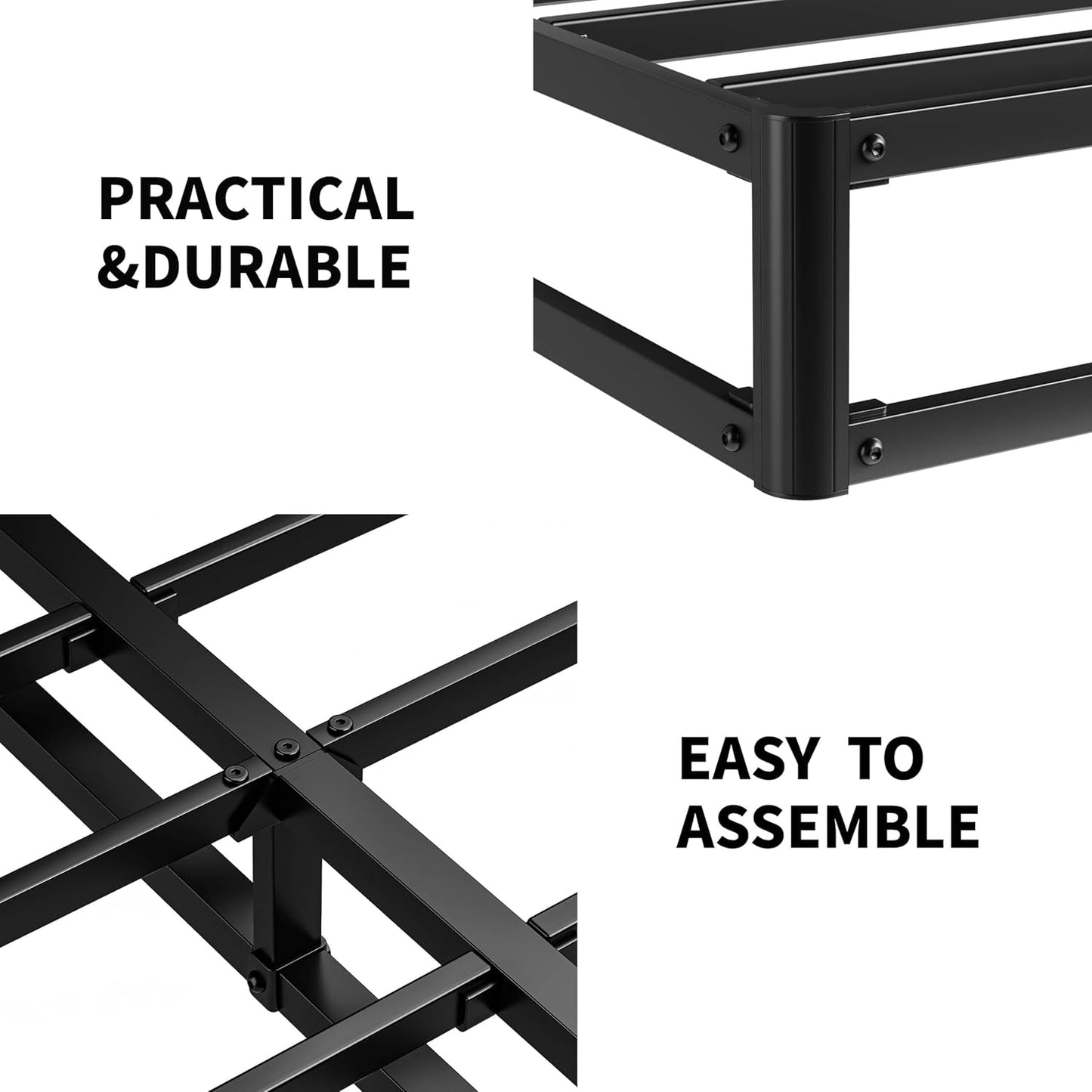 Queen Box Spring Base de colchón de 9 pulgadas de alto perfil con marco de
