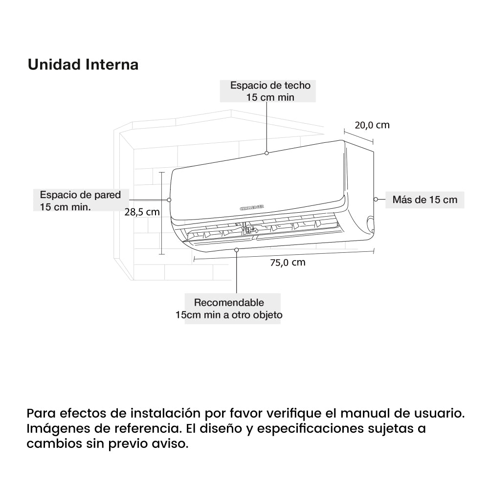 Aire Acondicionado Inverter 9000 Btu 220v Challenger, Color Blanco