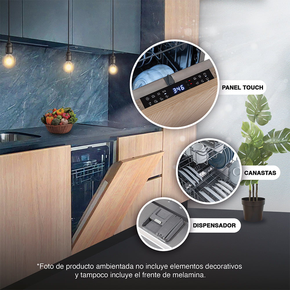 Lavavajillas Panelable 10 Servicios Acero inoxidable Challenger, Color Gris