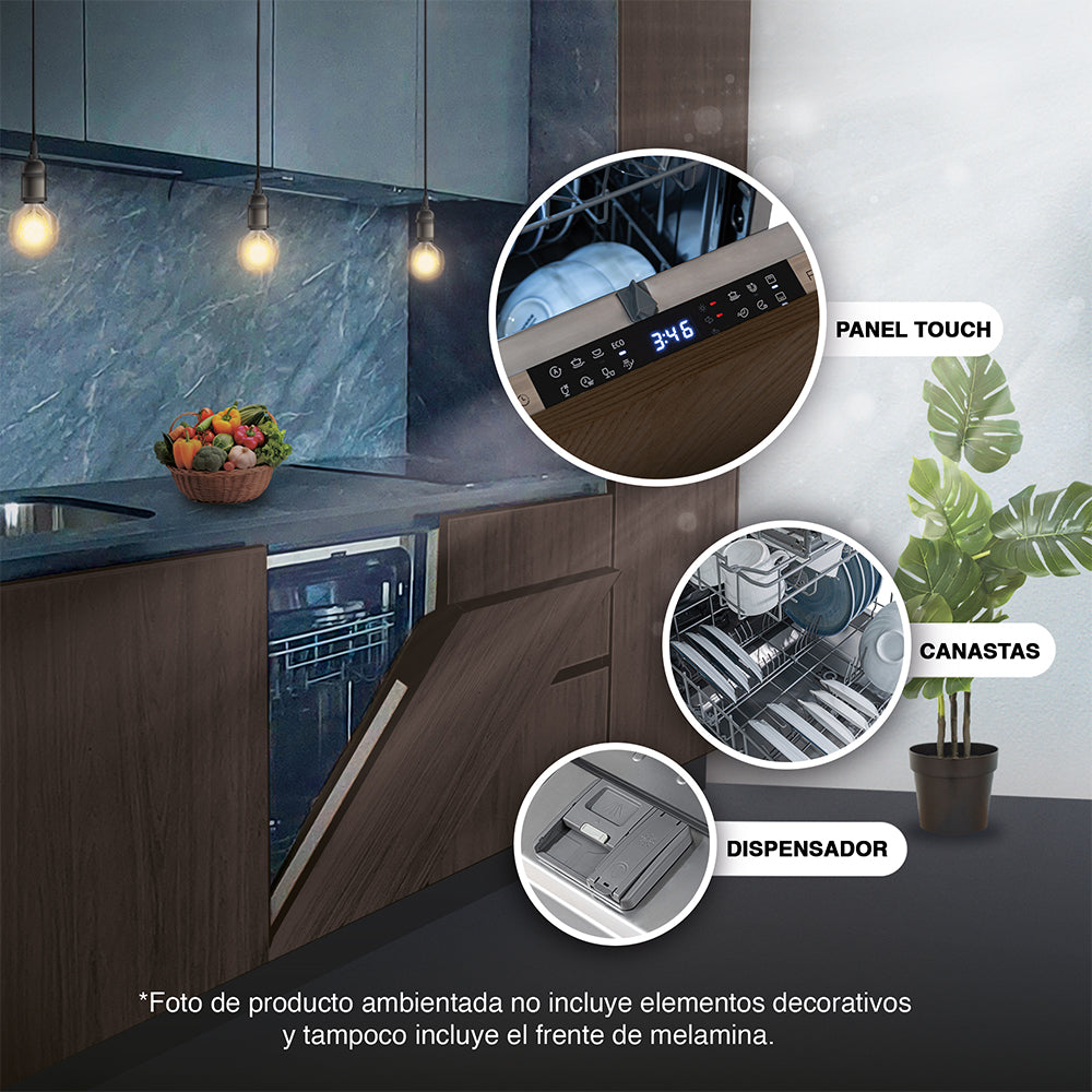 Lavavajillas Panelable 14 Servicios Acero inoxidable Challenger, Color Gris